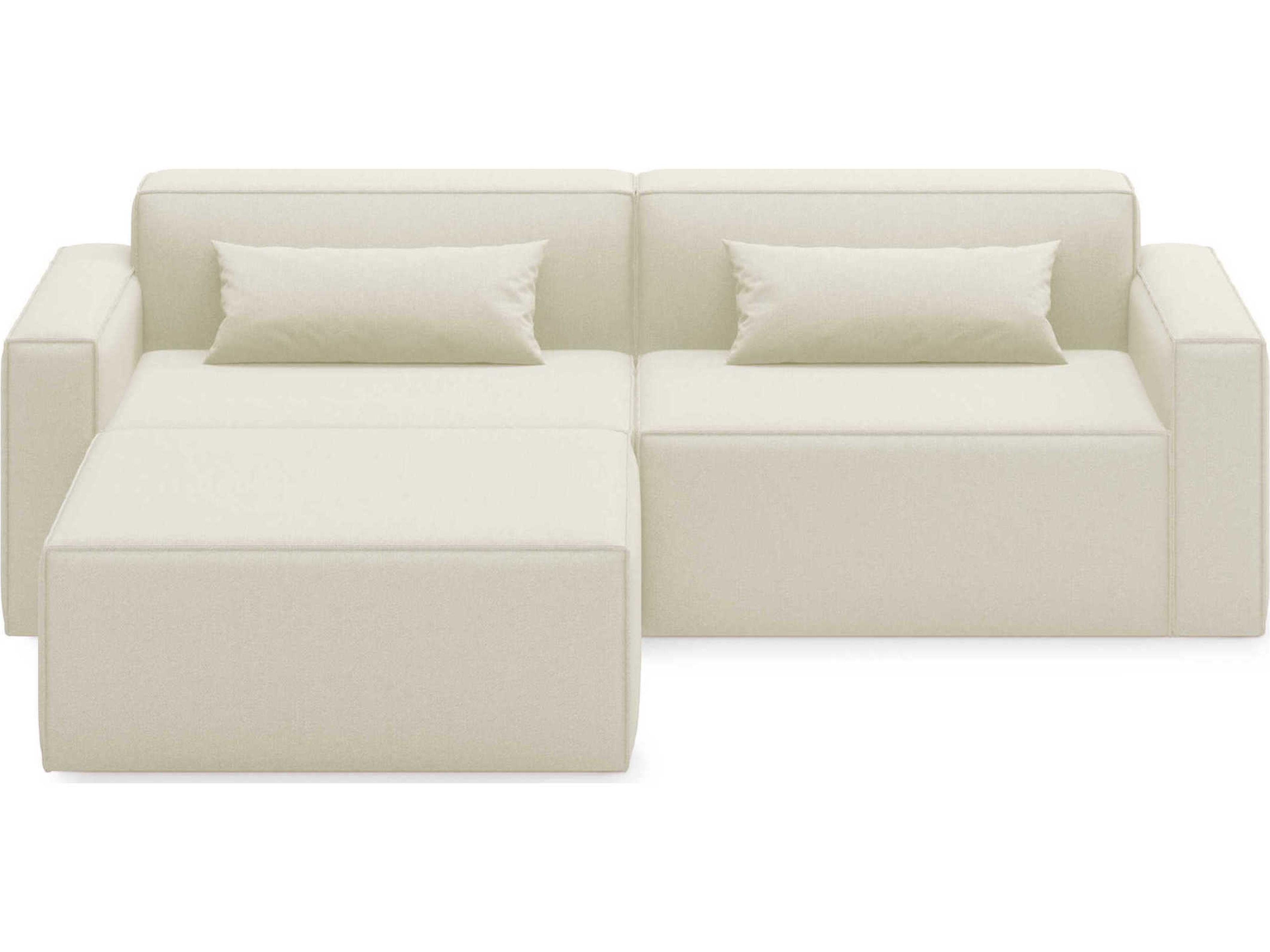 Gus* Modern Mix White Upholstered Sectional Sofa