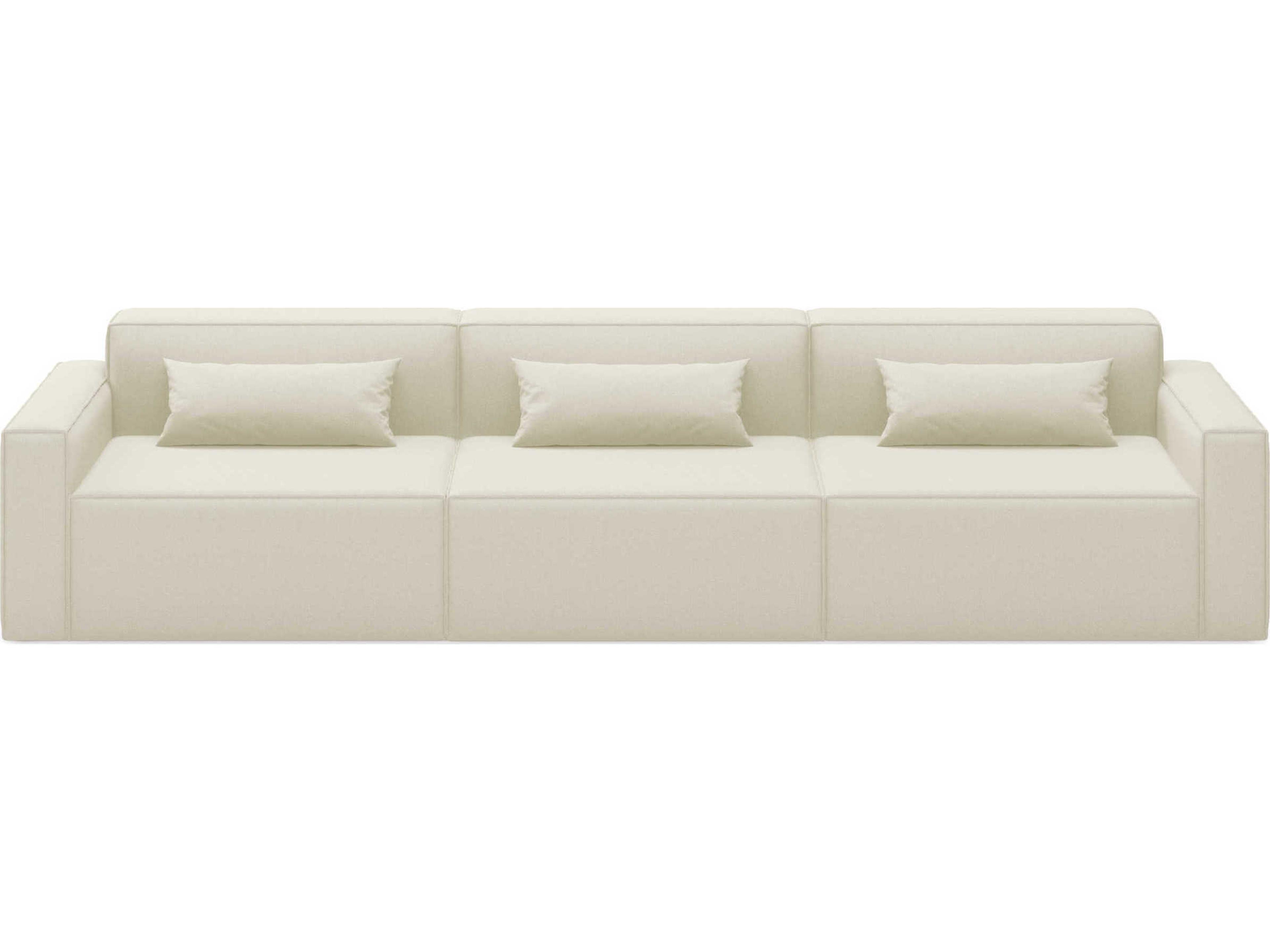 Gus* Modern Mix Mowat Sand White Upholstered Sofa