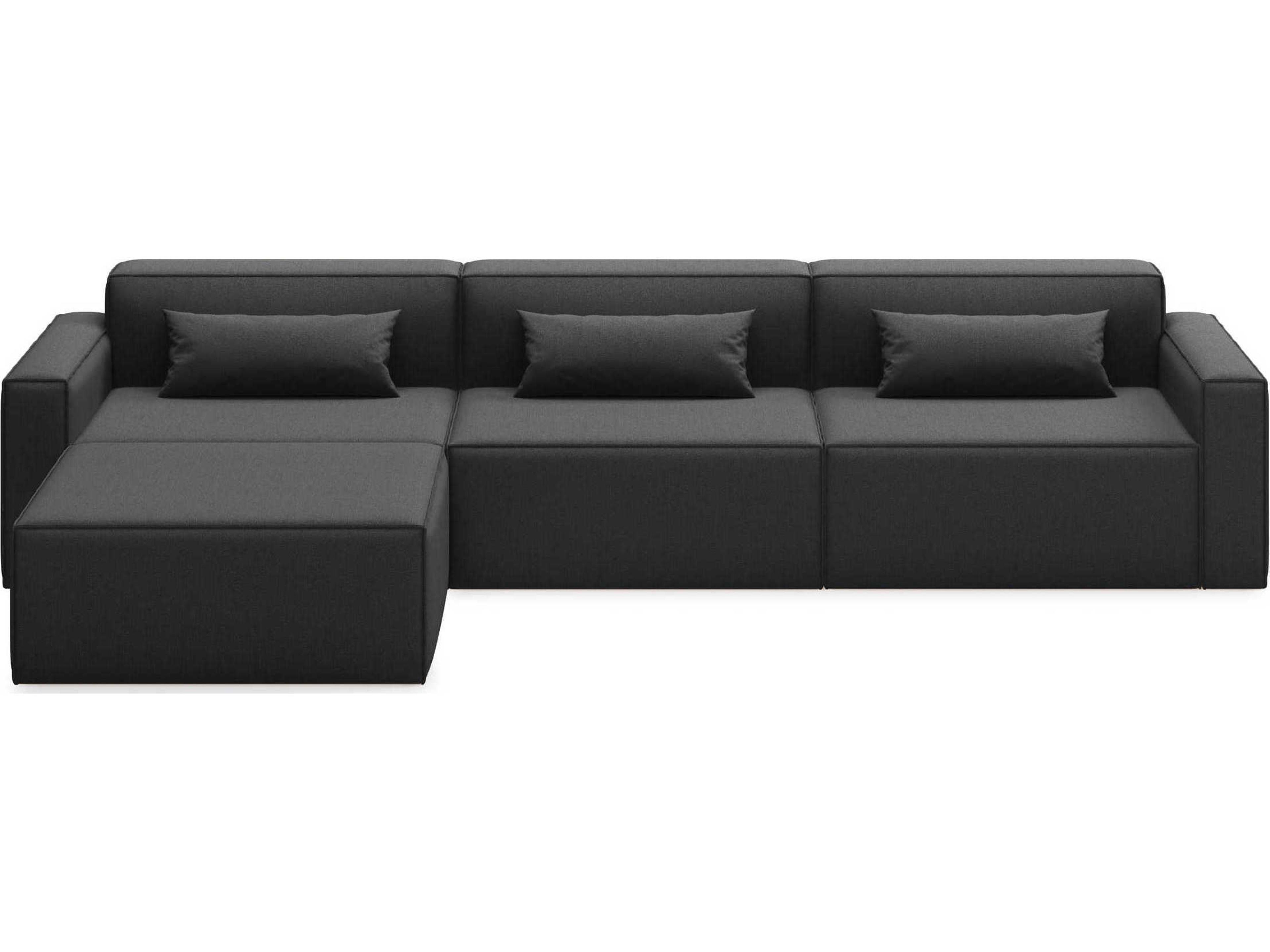 Gus* Modern Mix Black Upholstered Sectional Sofa