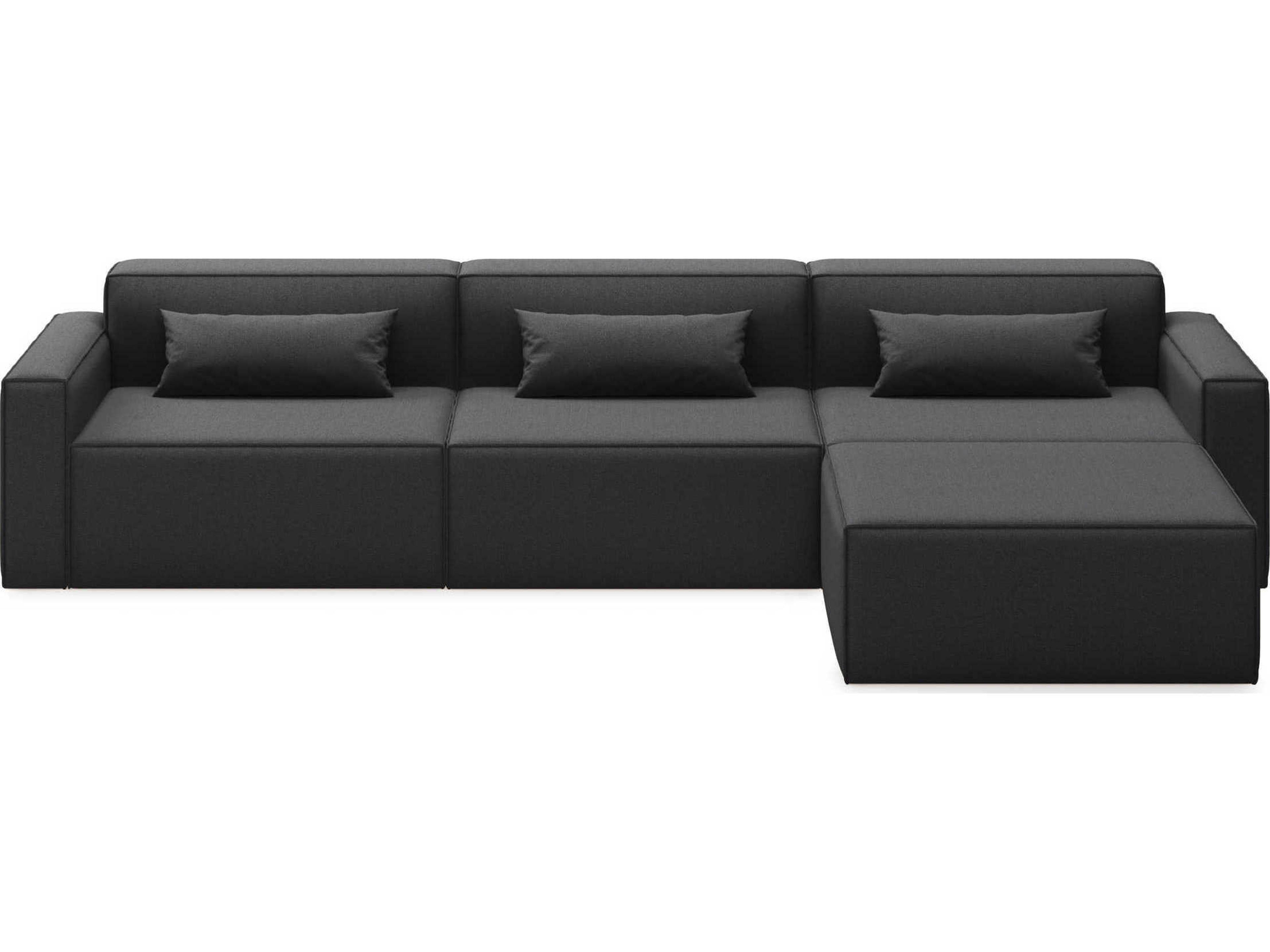 Gus* Modern Mix Black Upholstered Sectional Sofa