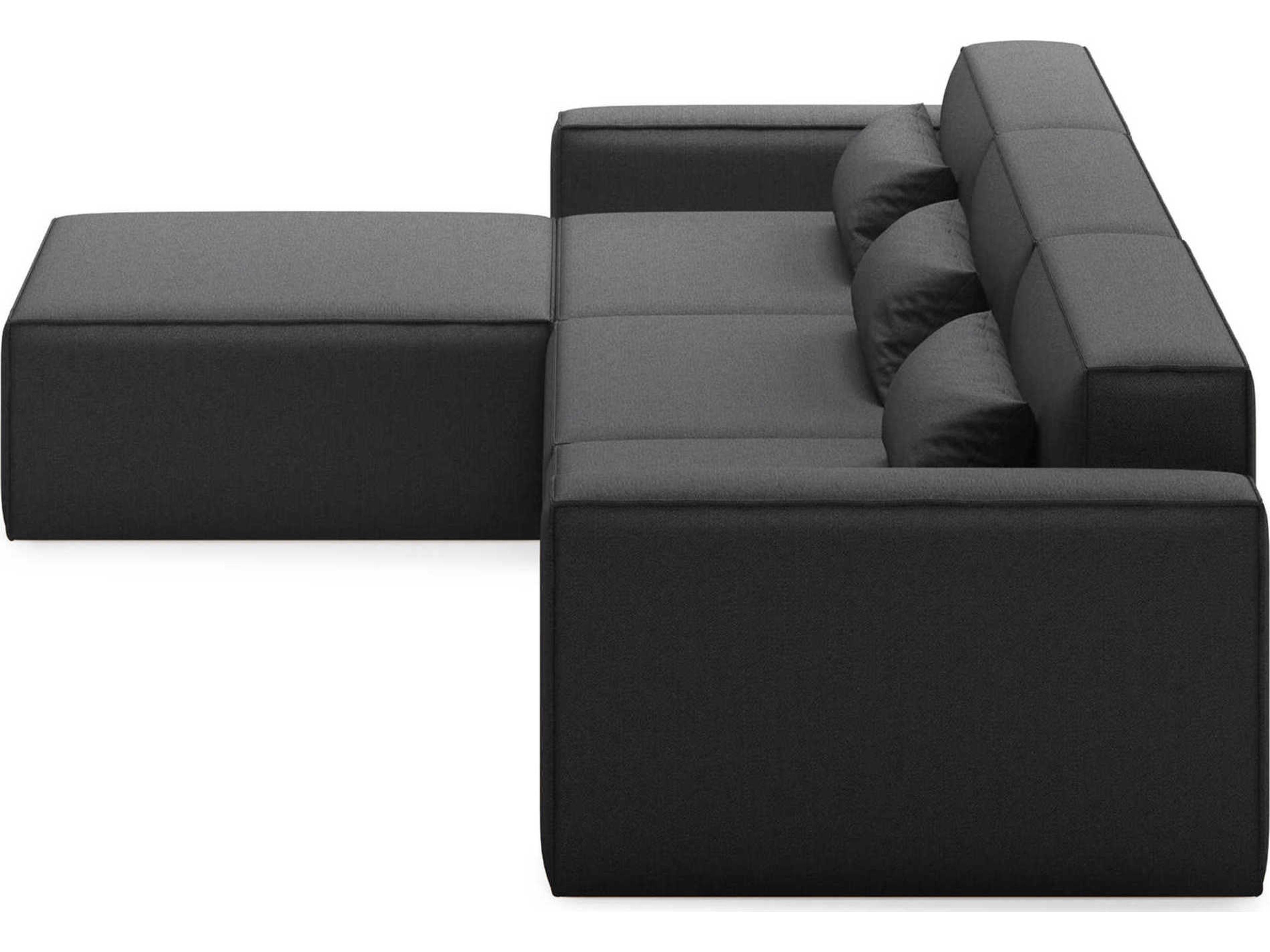 Gus* Modern Mix Black Upholstered Sectional Sofa