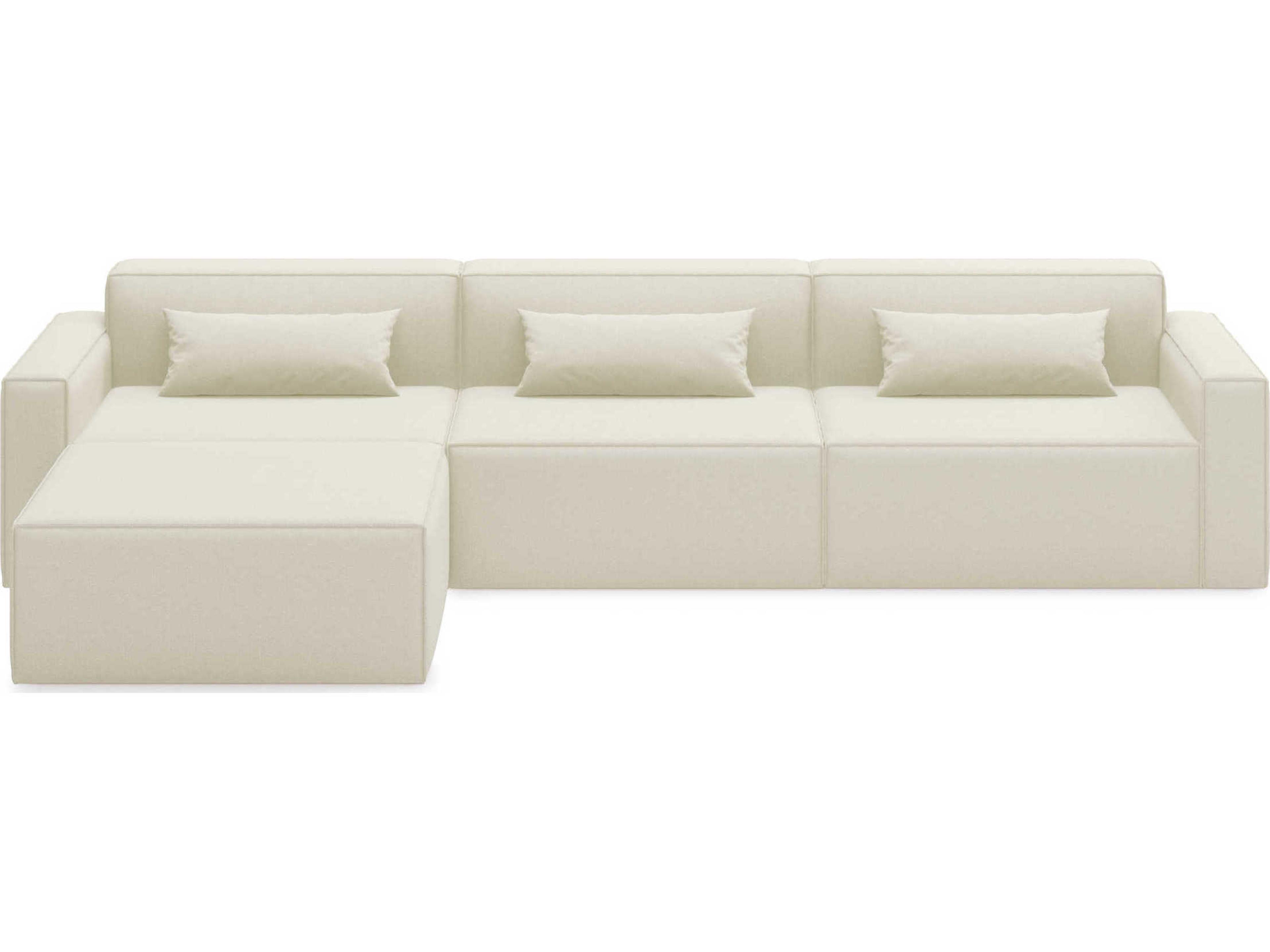 Gus* Modern Mix White Upholstered Sectional Sofa