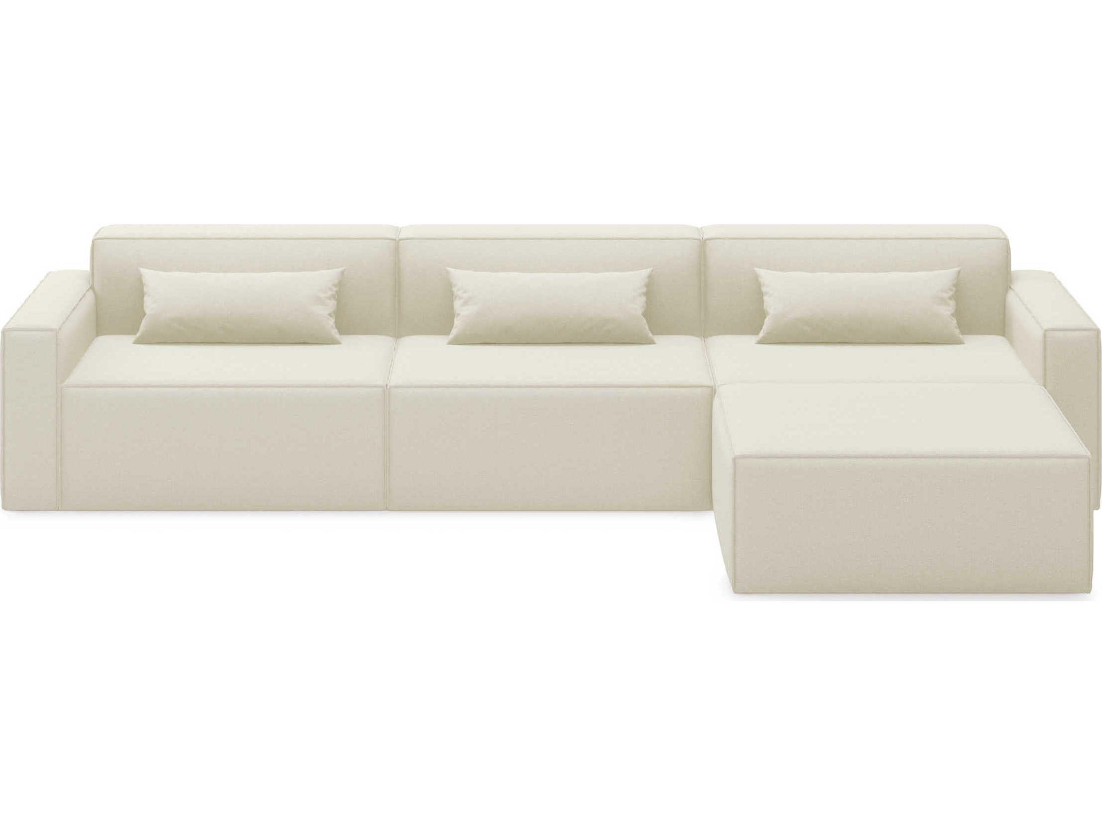 Gus* Modern Mix White Upholstered Sectional Sofa