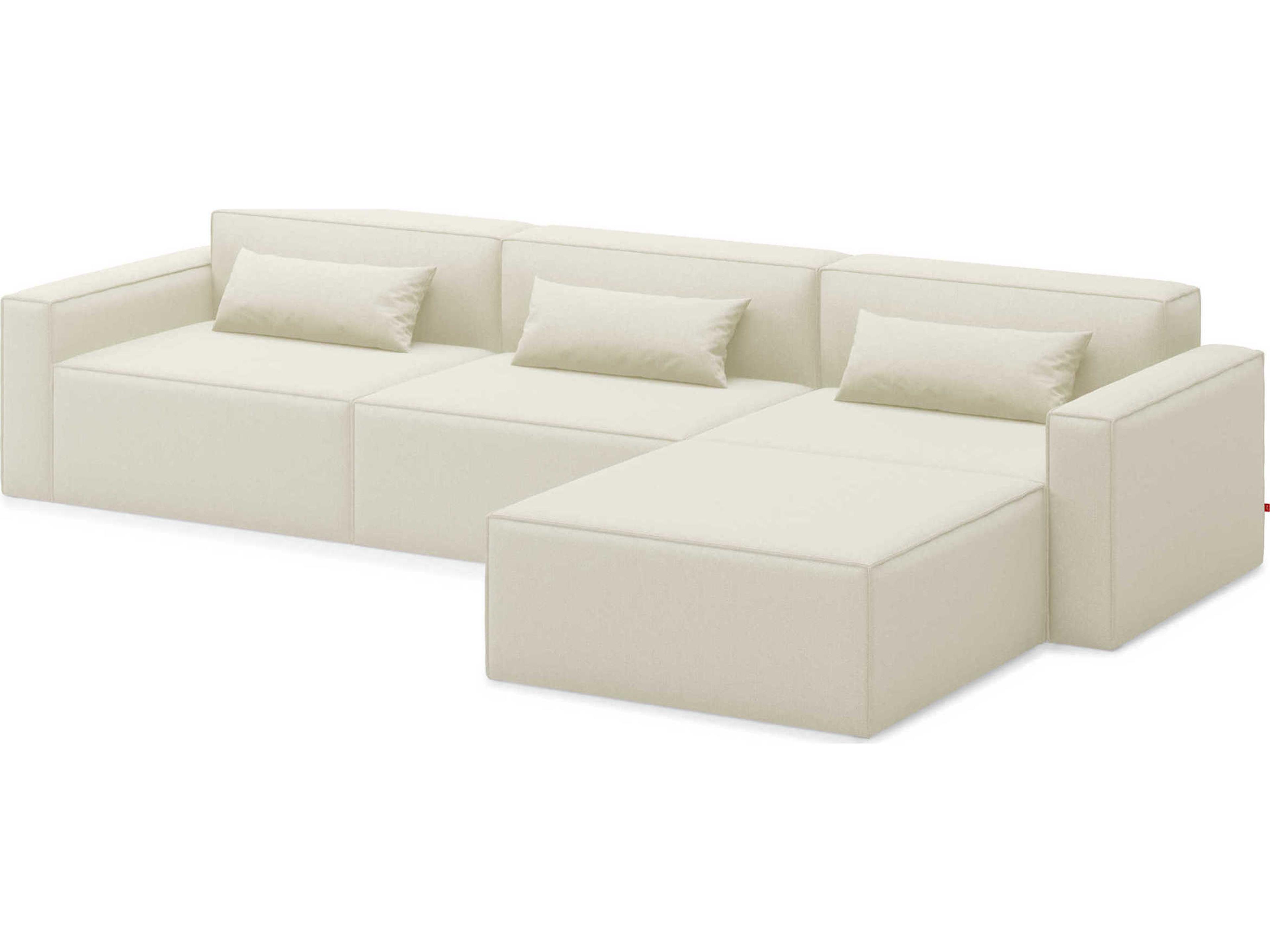 Gus* Modern Mix White Upholstered Sectional Sofa
