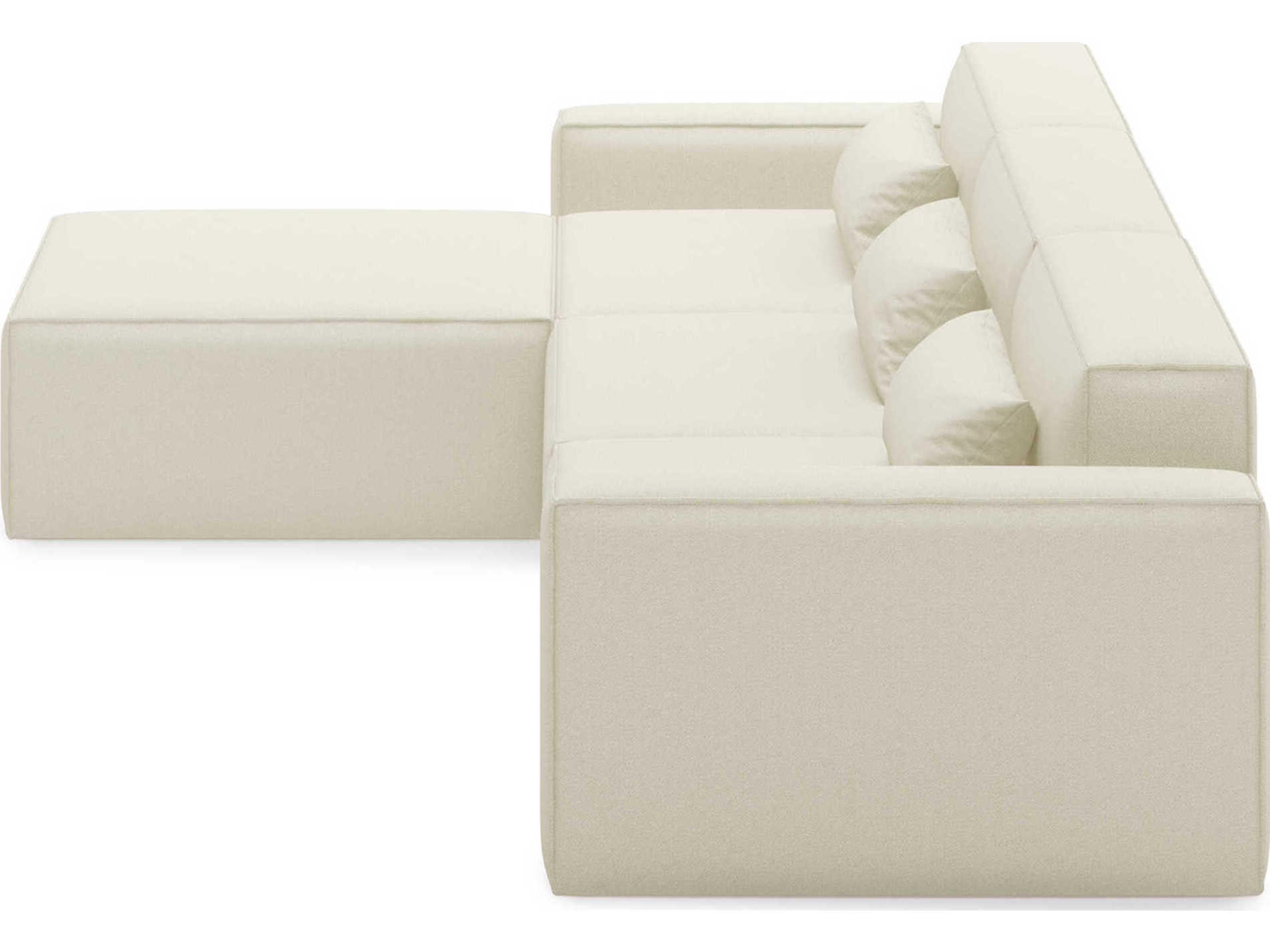 Gus* Modern Mix White Upholstered Sectional Sofa