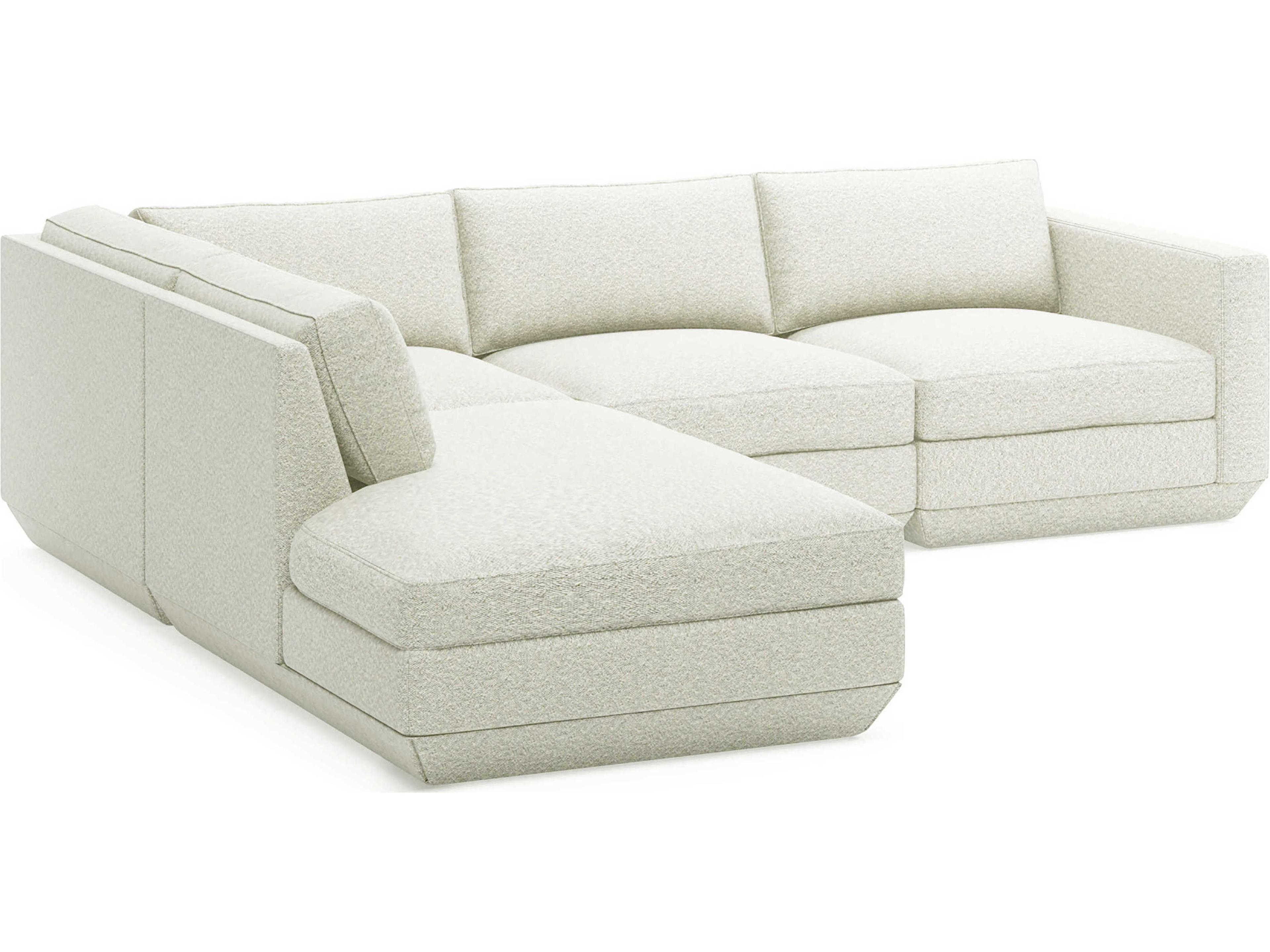 Podium White Upholstered Sectional Sofa