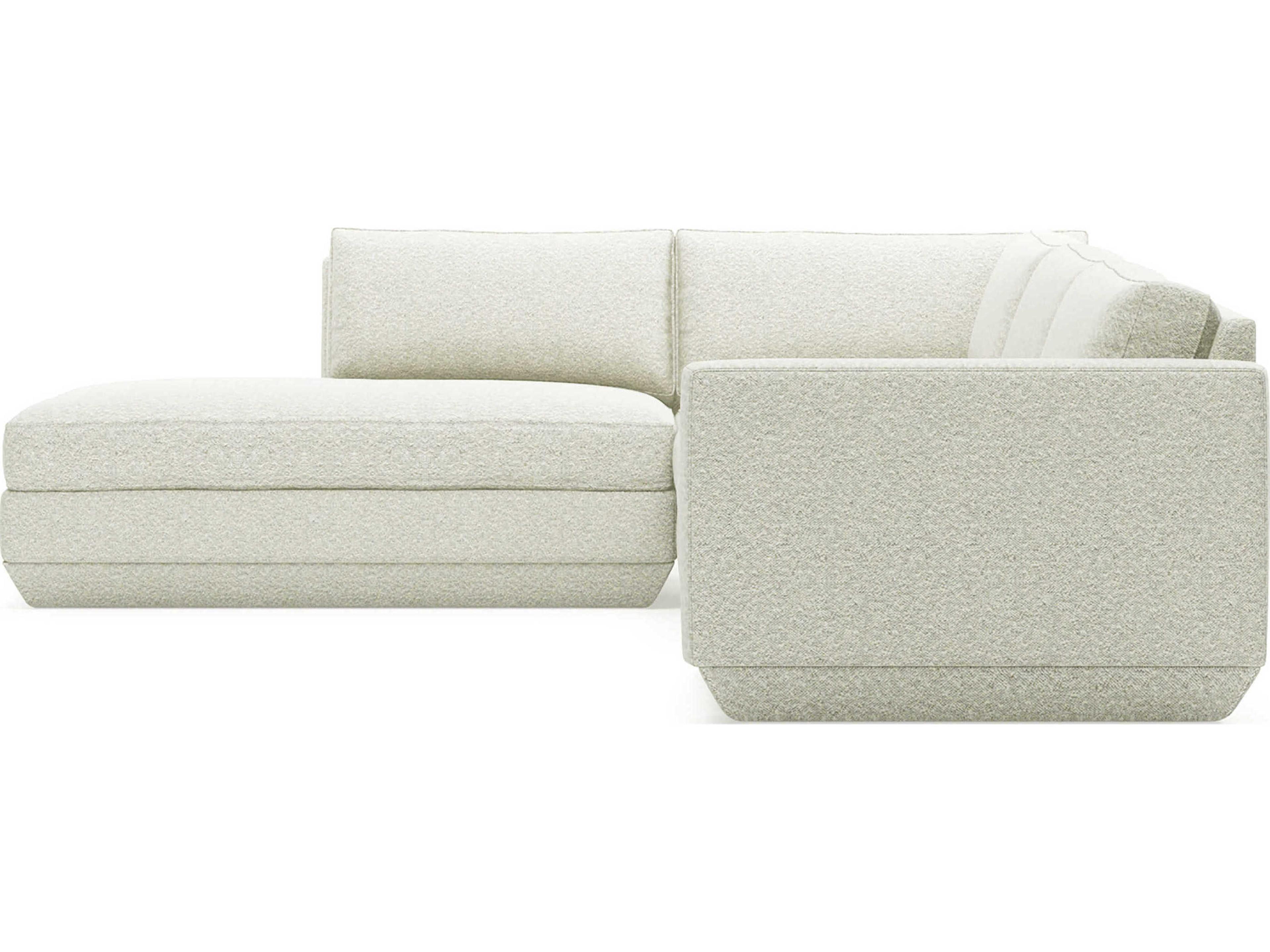 Gus* Modern Podium White Upholstered Sectional Sofa