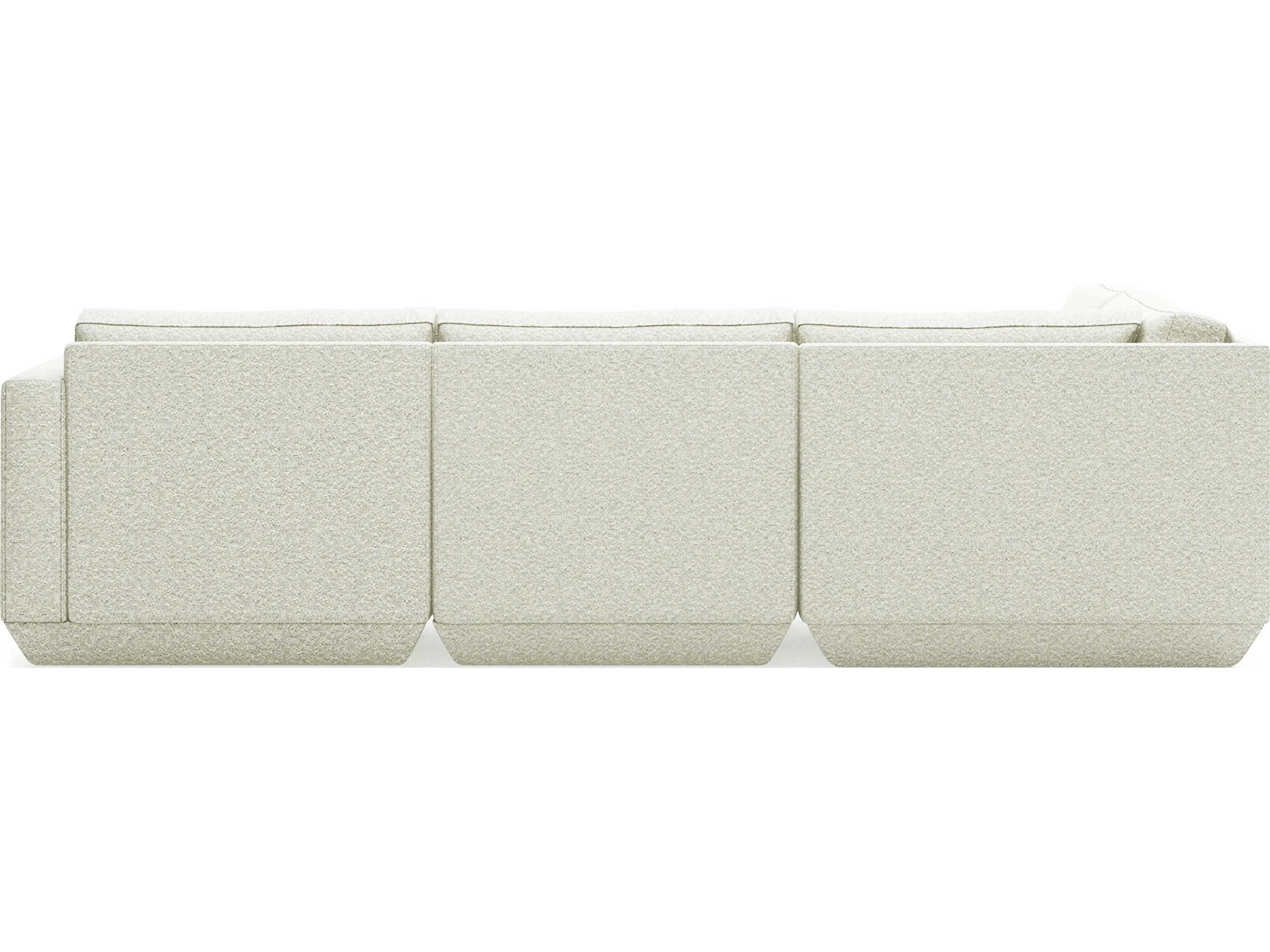 Gus* Modern Podium White Upholstered Sectional Sofa