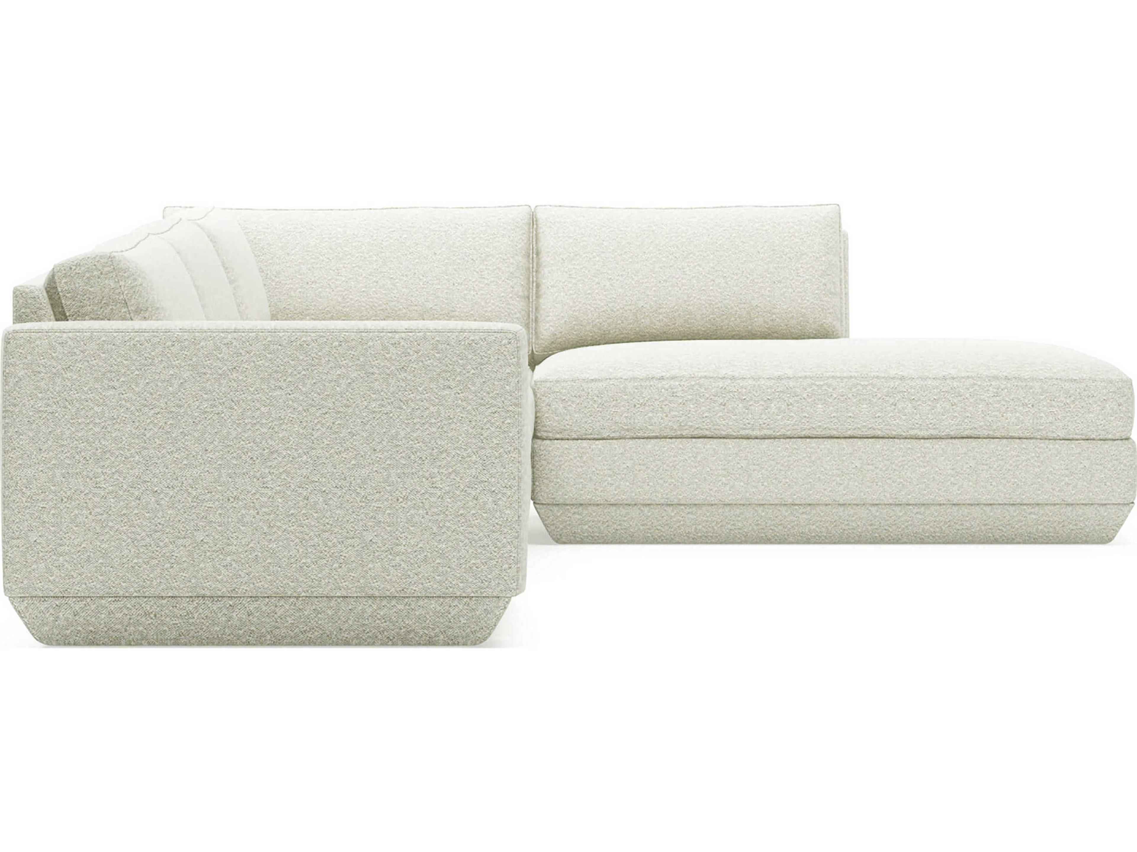Gus* Modern Podium White Upholstered Sectional Sofa