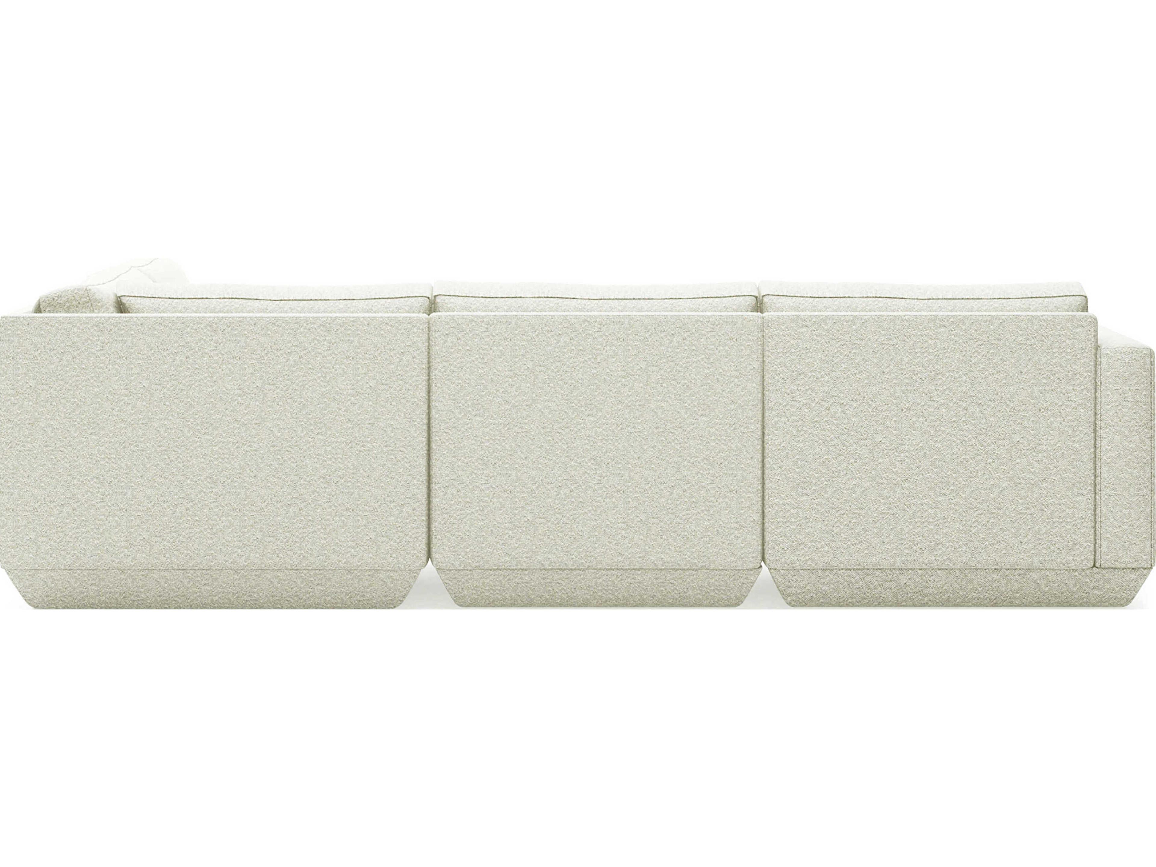 Gus* Modern Podium White Upholstered Sectional Sofa