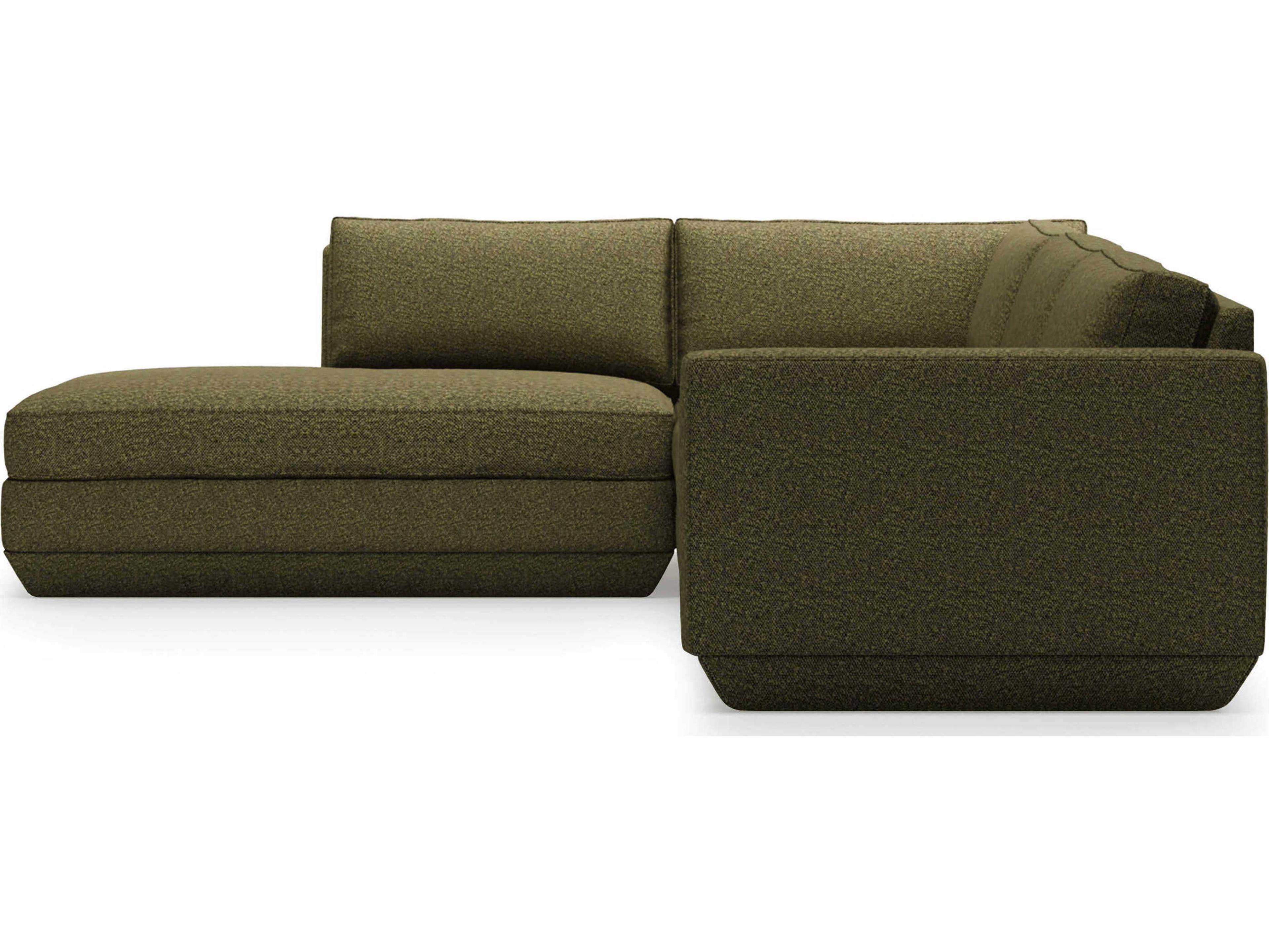 Gus* Modern Podium Green Upholstered Sectional Sofa