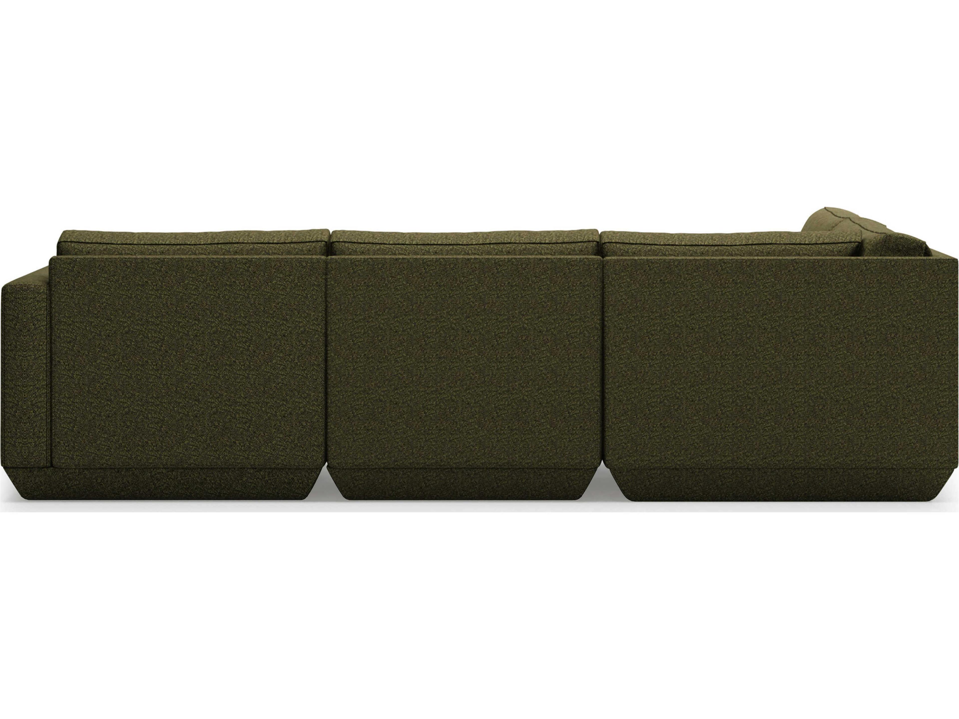 Gus* Modern Podium Green Upholstered Sectional Sofa