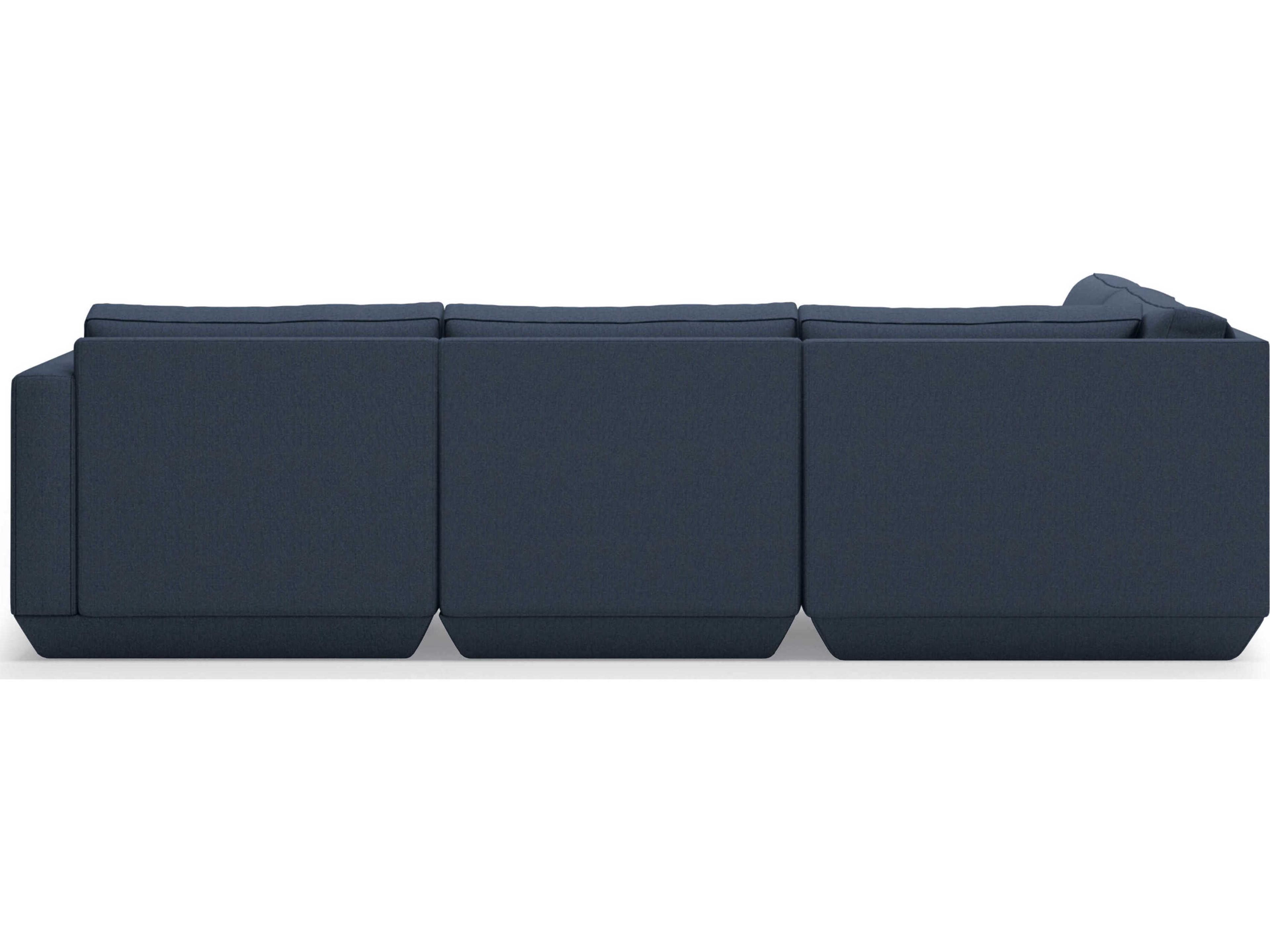 Gus* Modern Podium Blue Upholstered Sectional Sofa
