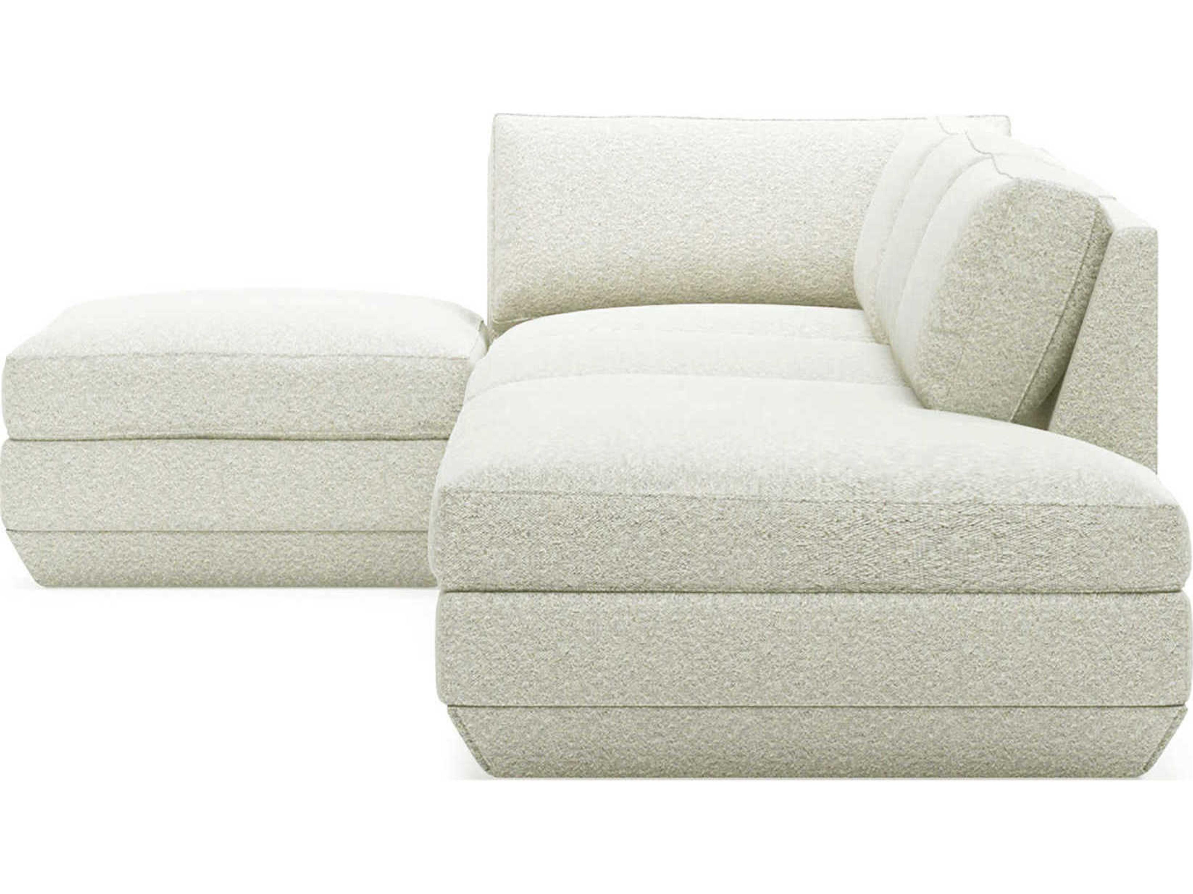 Gus* Modern Podium White Upholstered Sectional Sofa