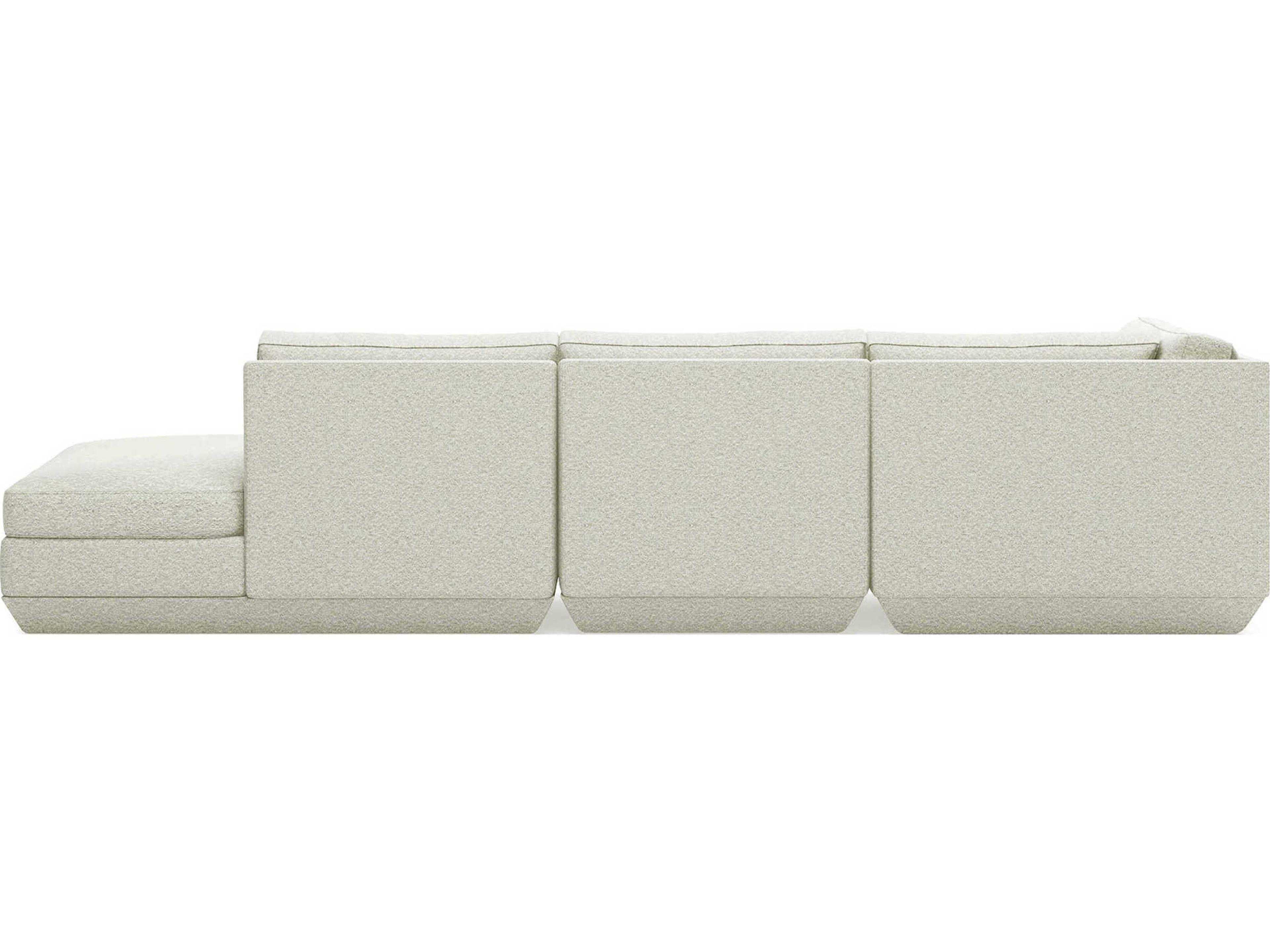 Gus* Modern Podium White Upholstered Sectional Sofa