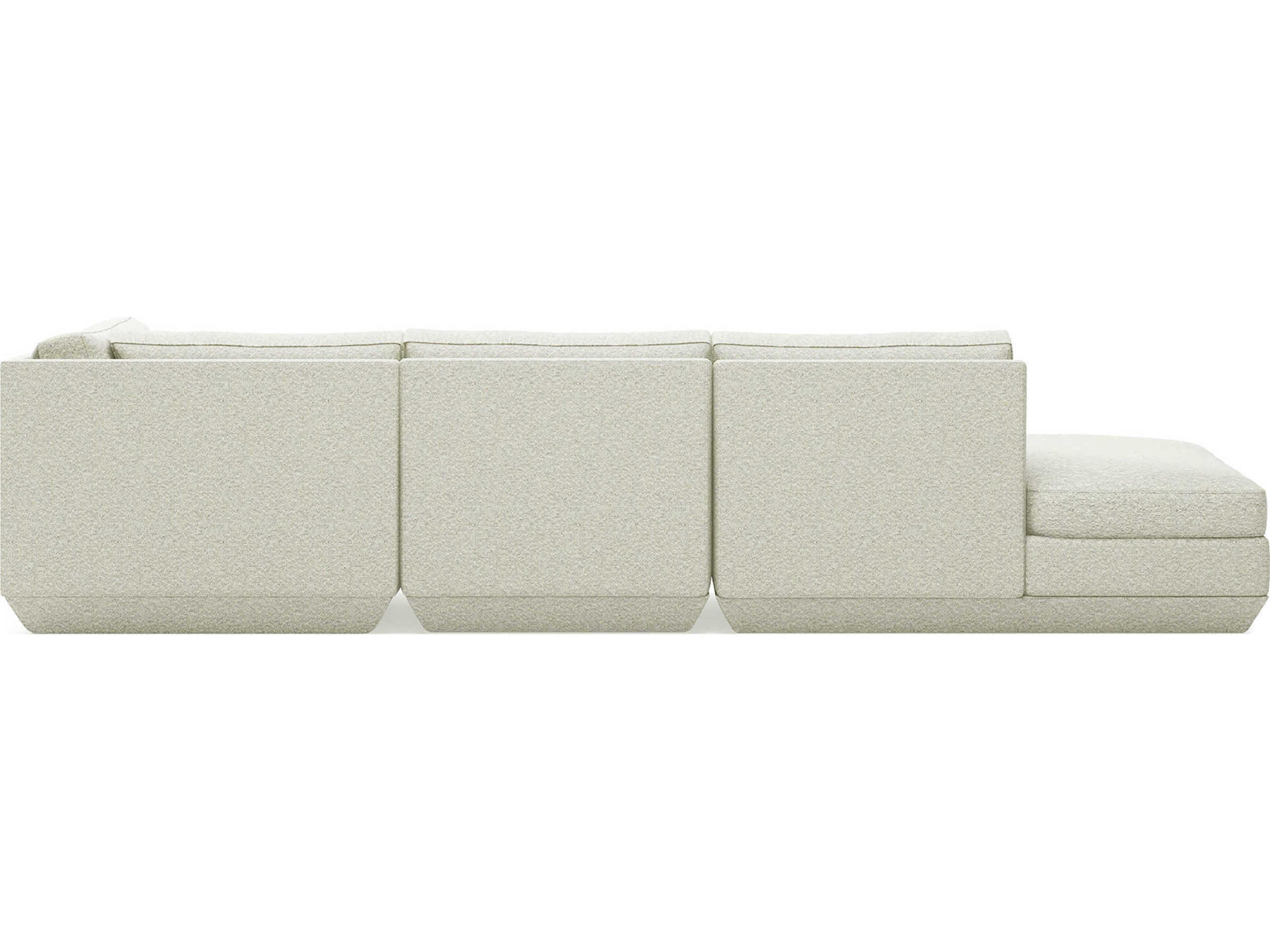 Gus* Modern Podium White Upholstered Sectional Sofa