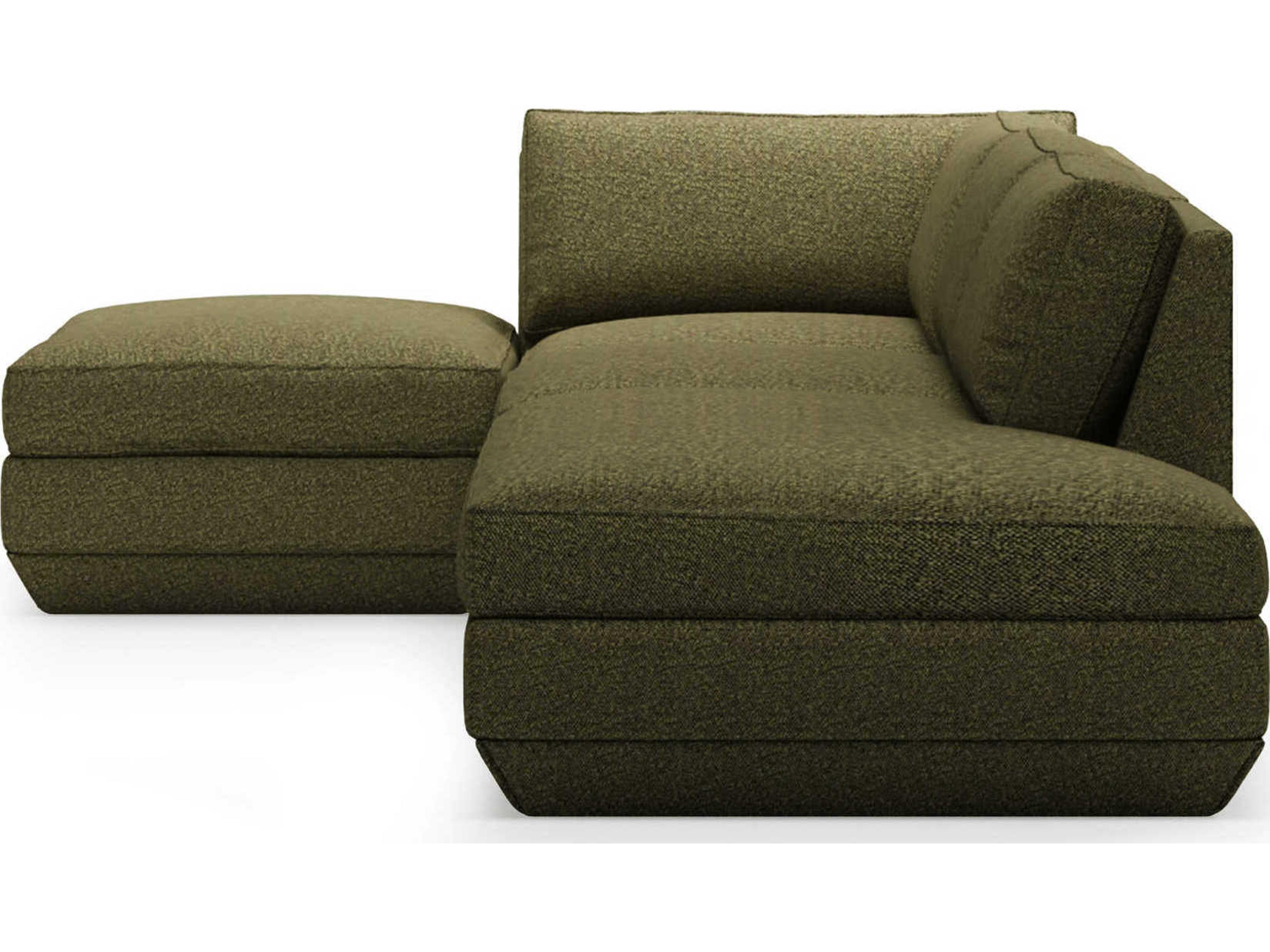Gus* Modern Podium Green Upholstered Sectional Sofa