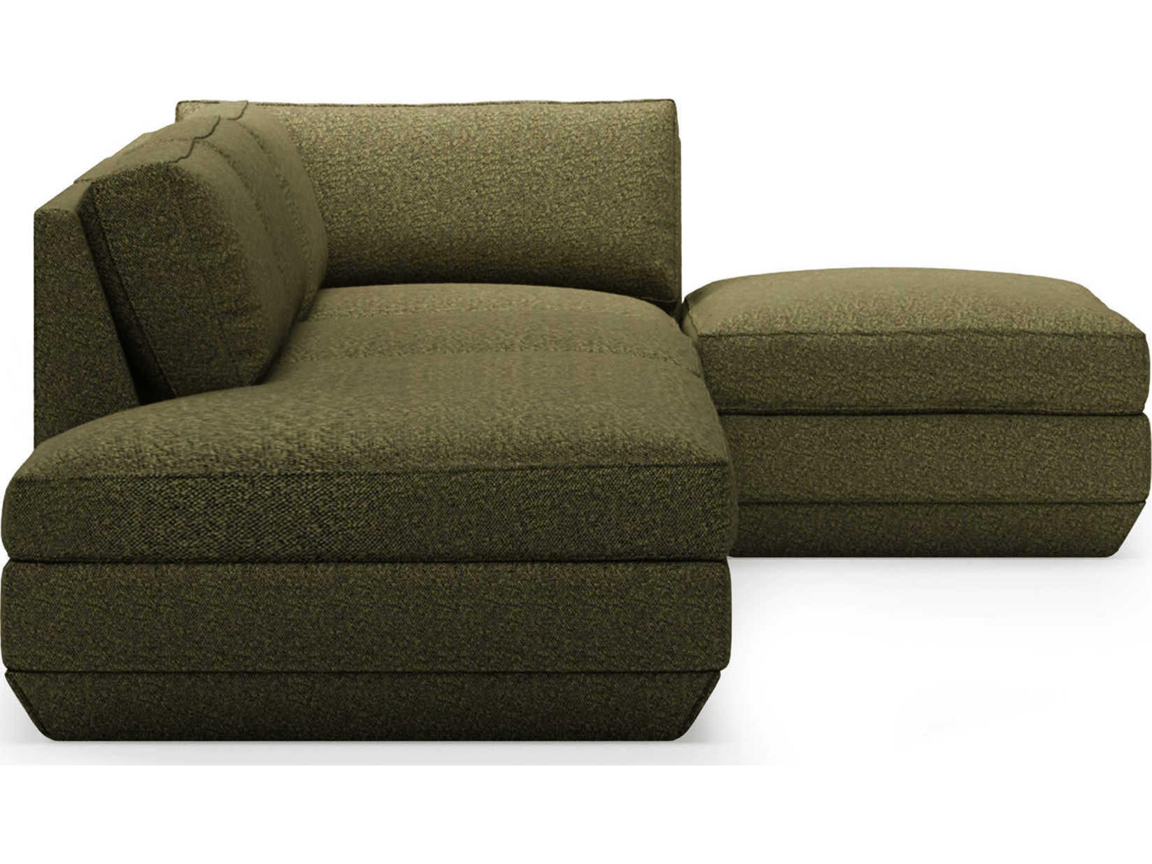 Gus* Modern Podium Green Upholstered Sectional Sofa