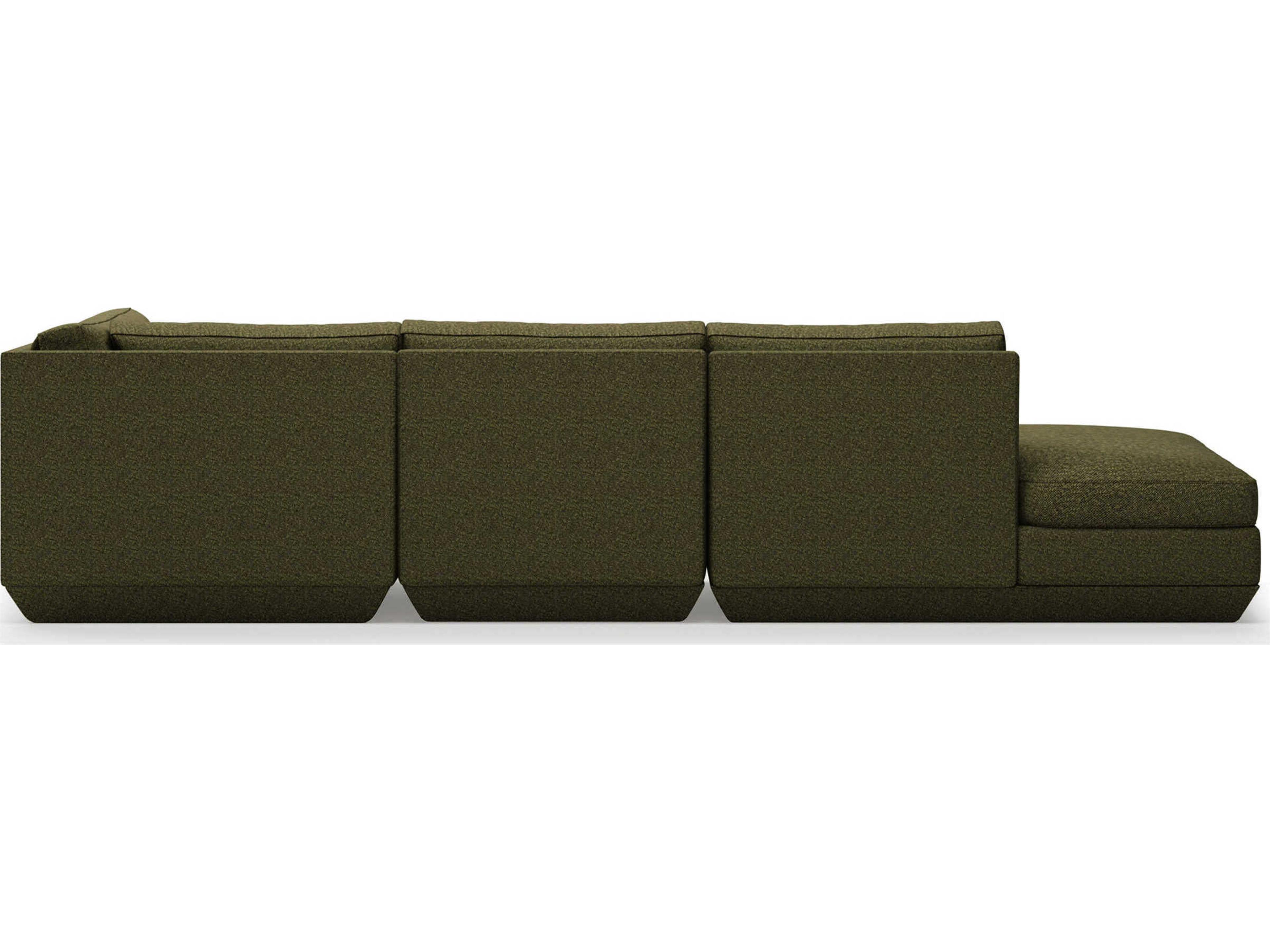Gus* Modern Podium Green Upholstered Sectional Sofa