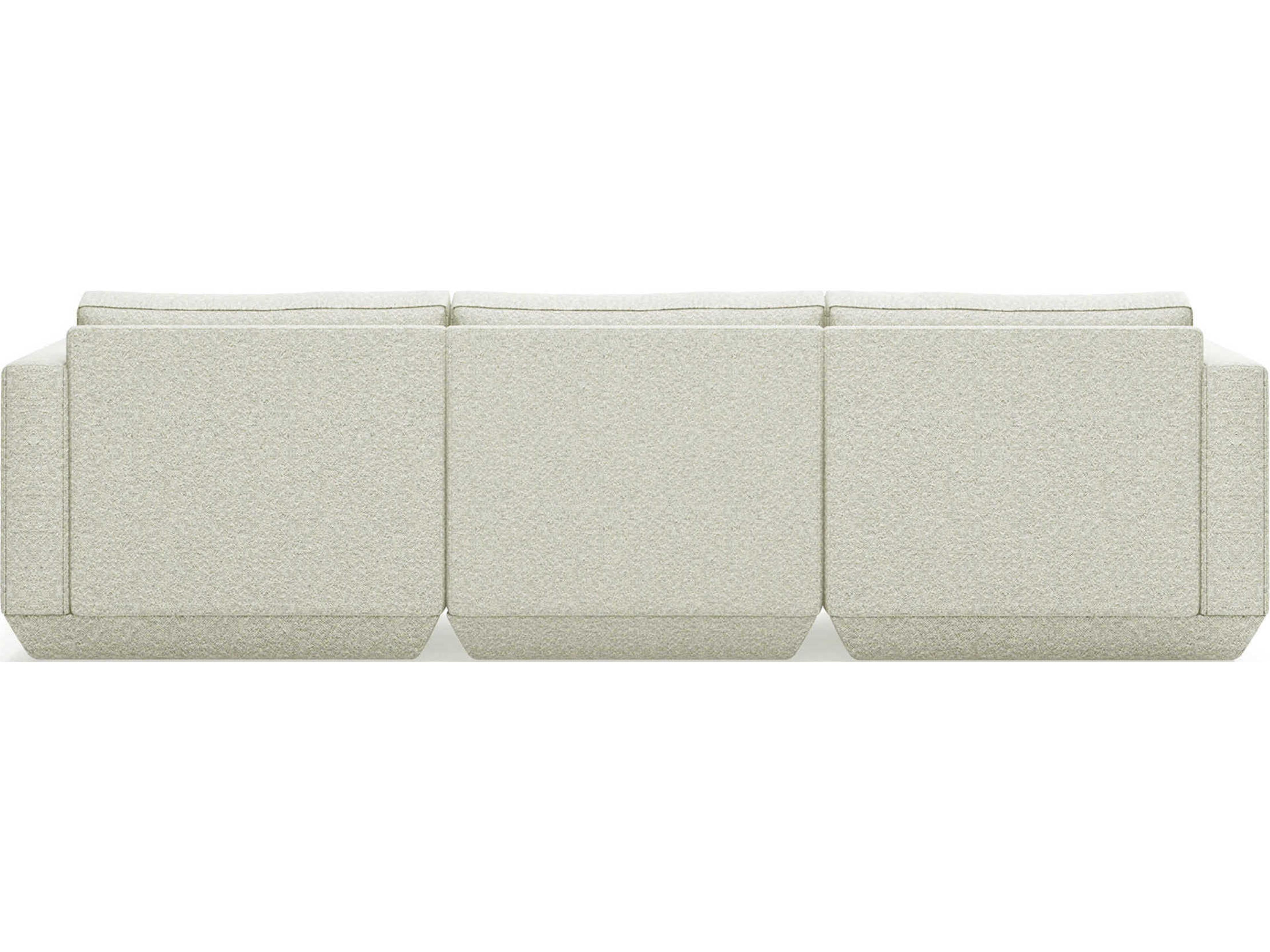 Gus* Modern Podium White Upholstered Sectional Sofa