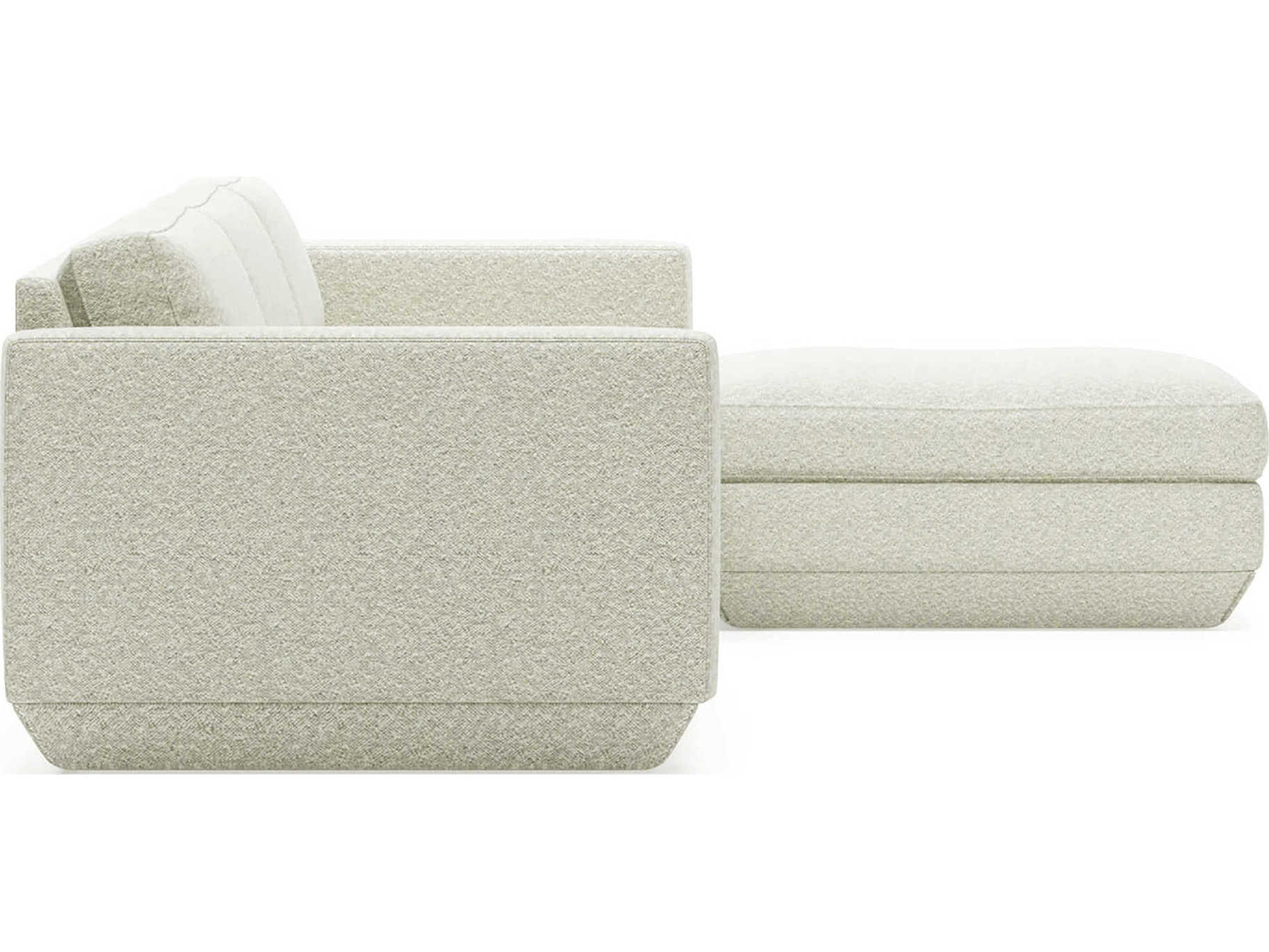 Gus* Modern Podium White Upholstered Sectional Sofa