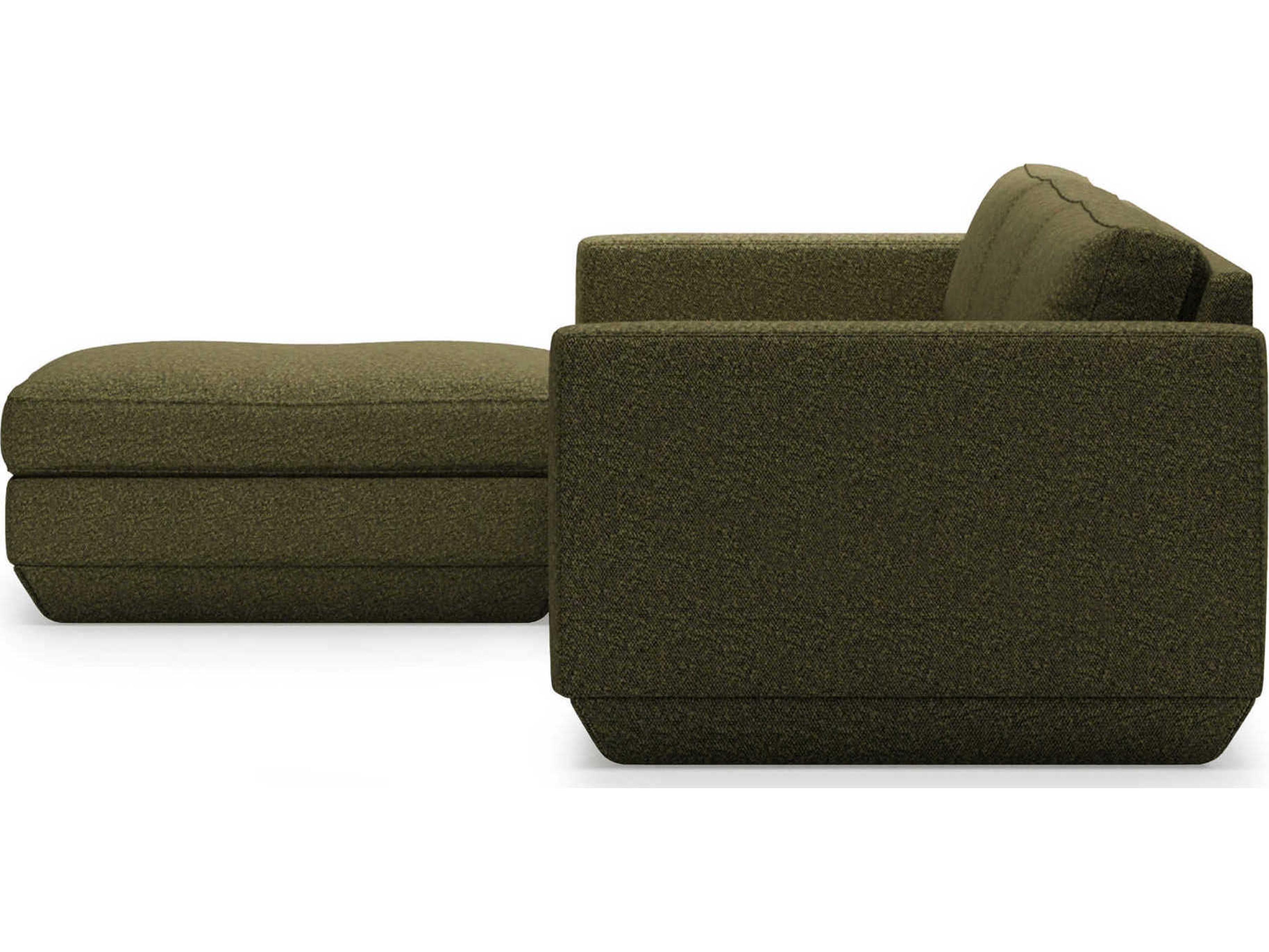 Gus* Modern Podium Green Upholstered Sectional Sofa