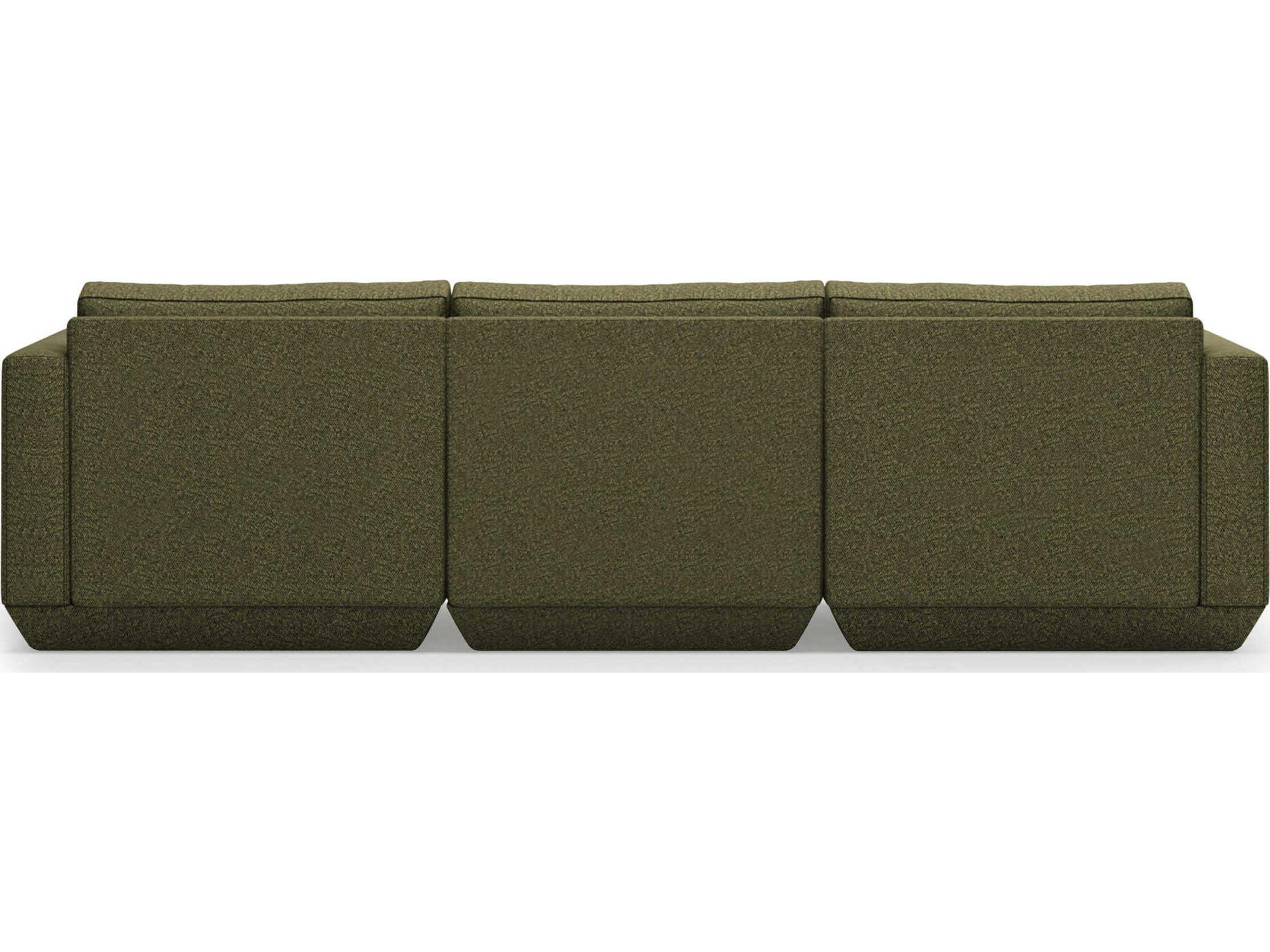 Gus* Modern Podium Green Upholstered Sectional Sofa