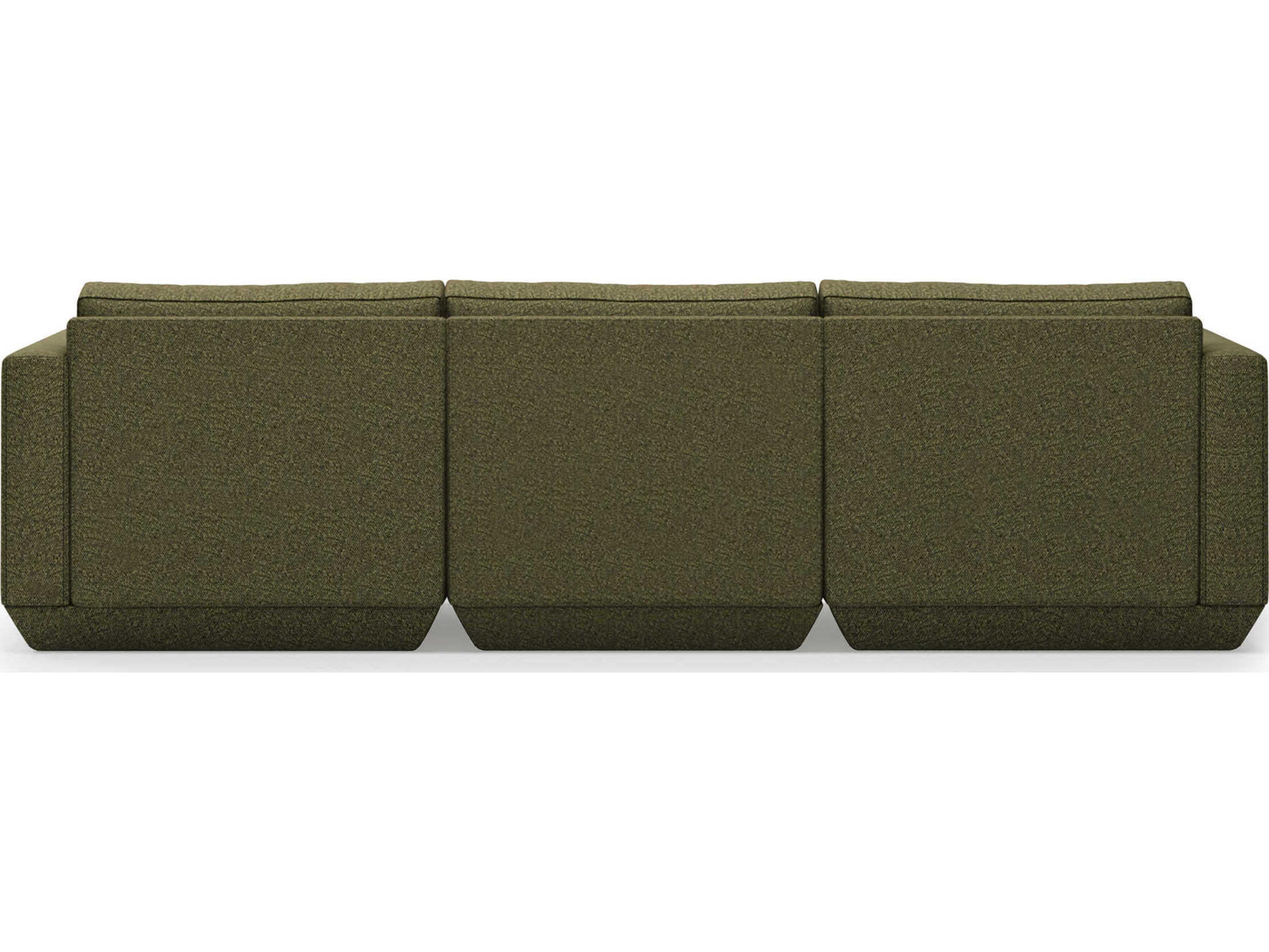 Gus* Modern Podium Green Upholstered Sectional Sofa