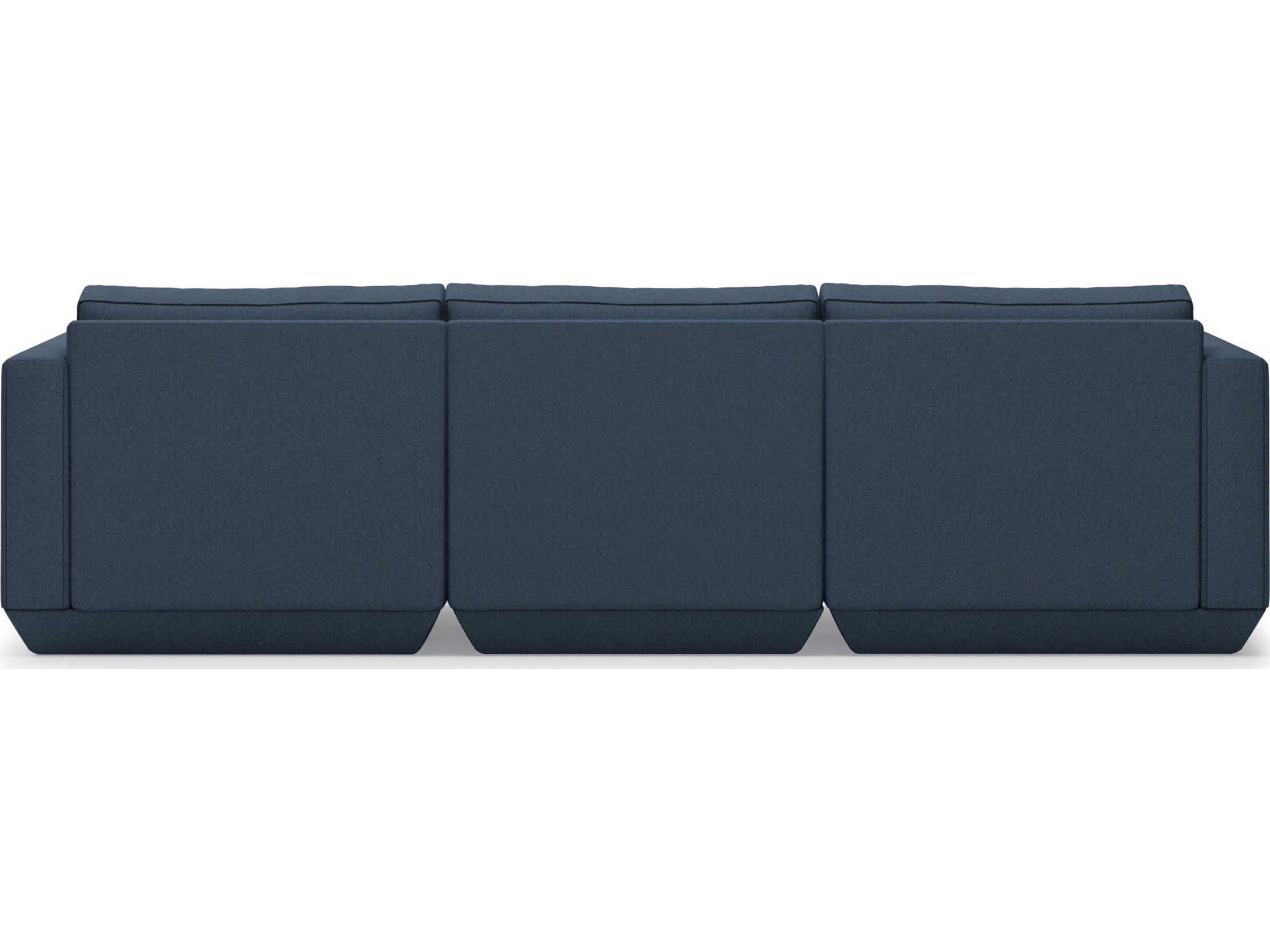 Gus* Modern Podium Blue Upholstered Sectional Sofa