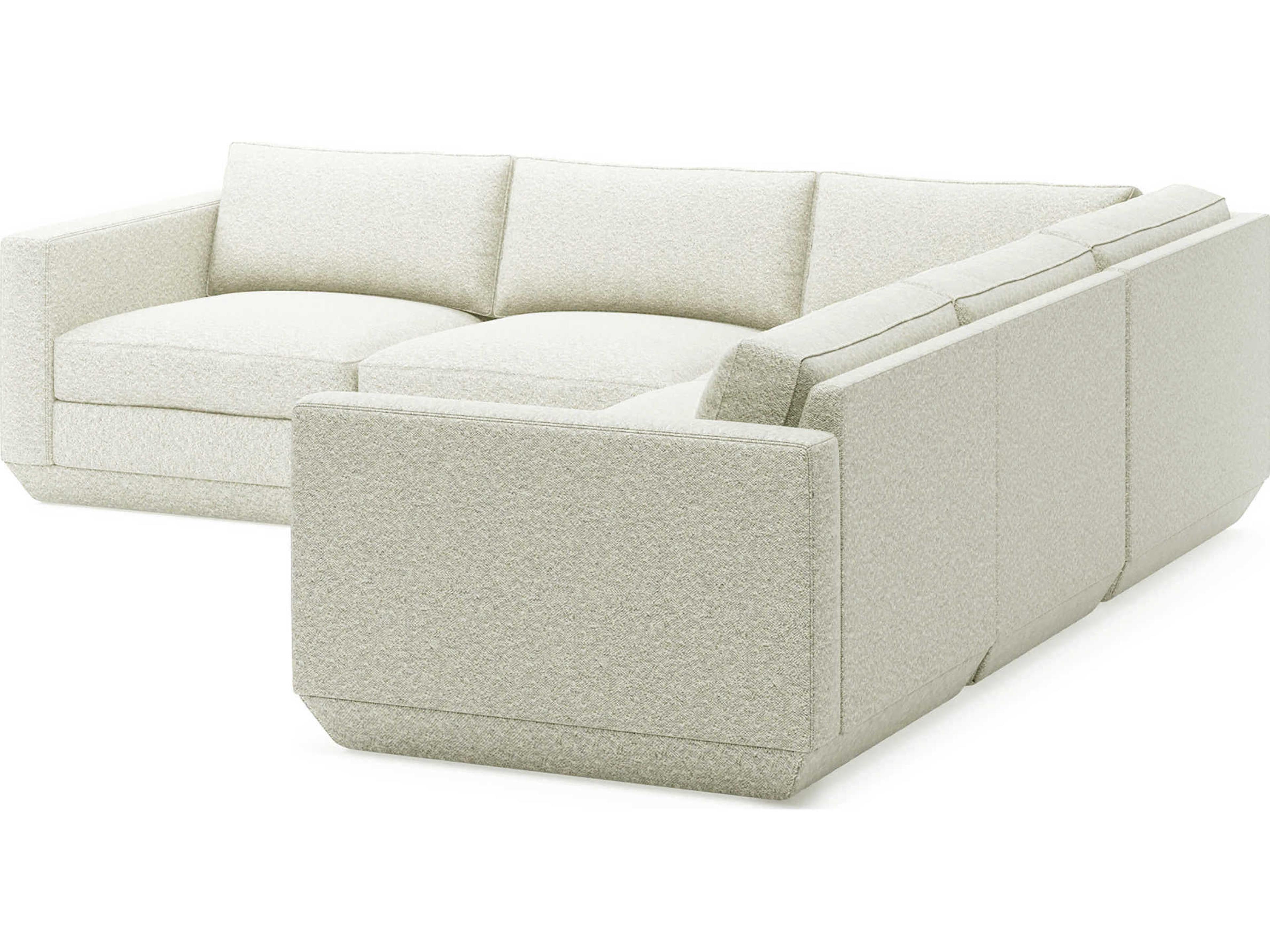 Gus* Modern Podium White Upholstered Sectional Sofa
