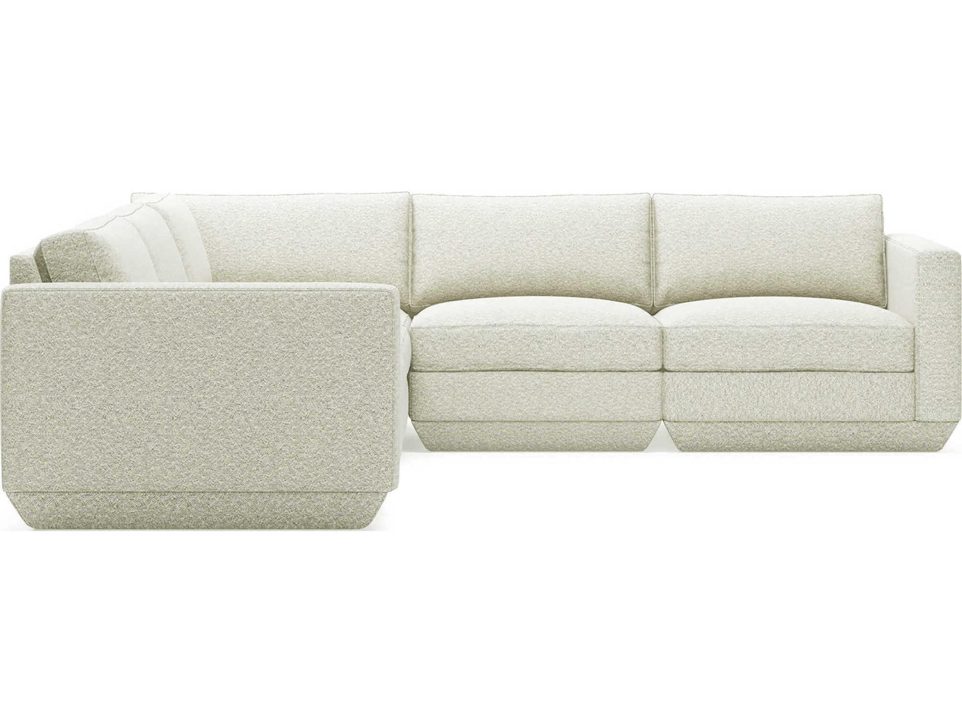 Gus* Modern Podium White Upholstered Sectional Sofa