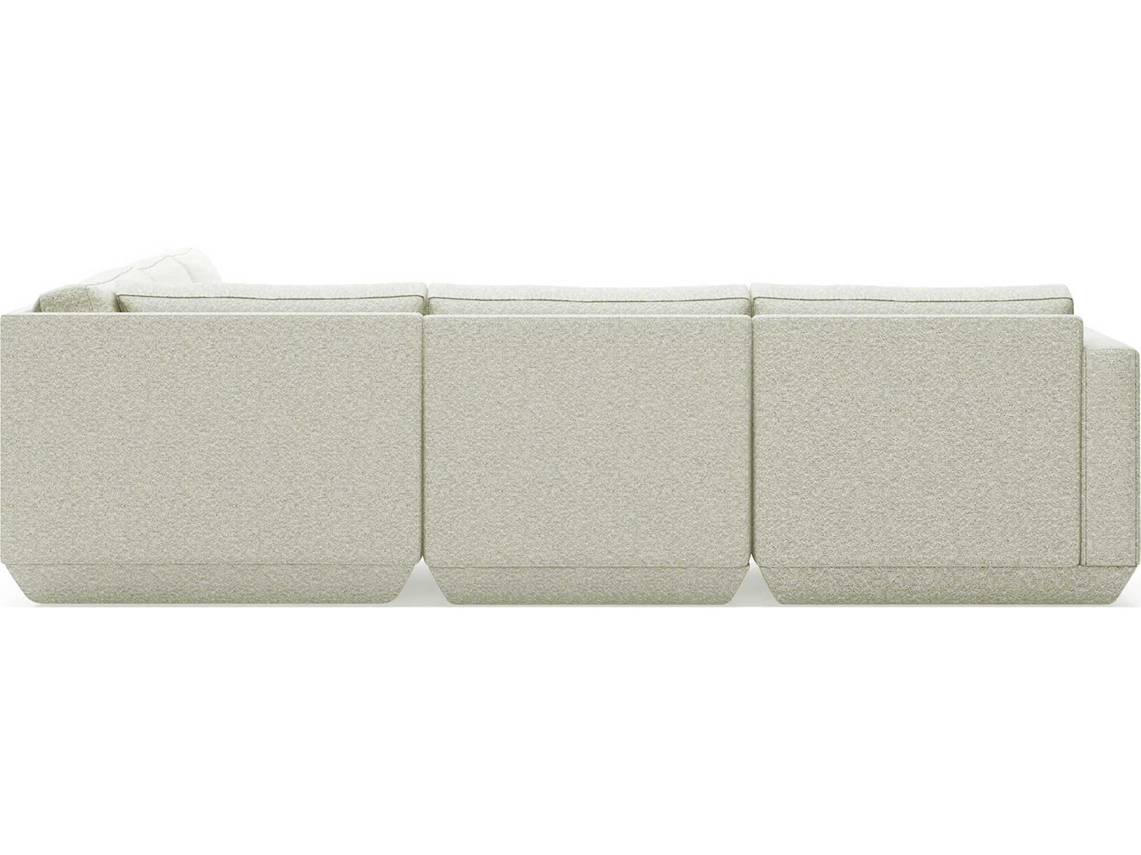 Gus* Modern Podium White Upholstered Sectional Sofa