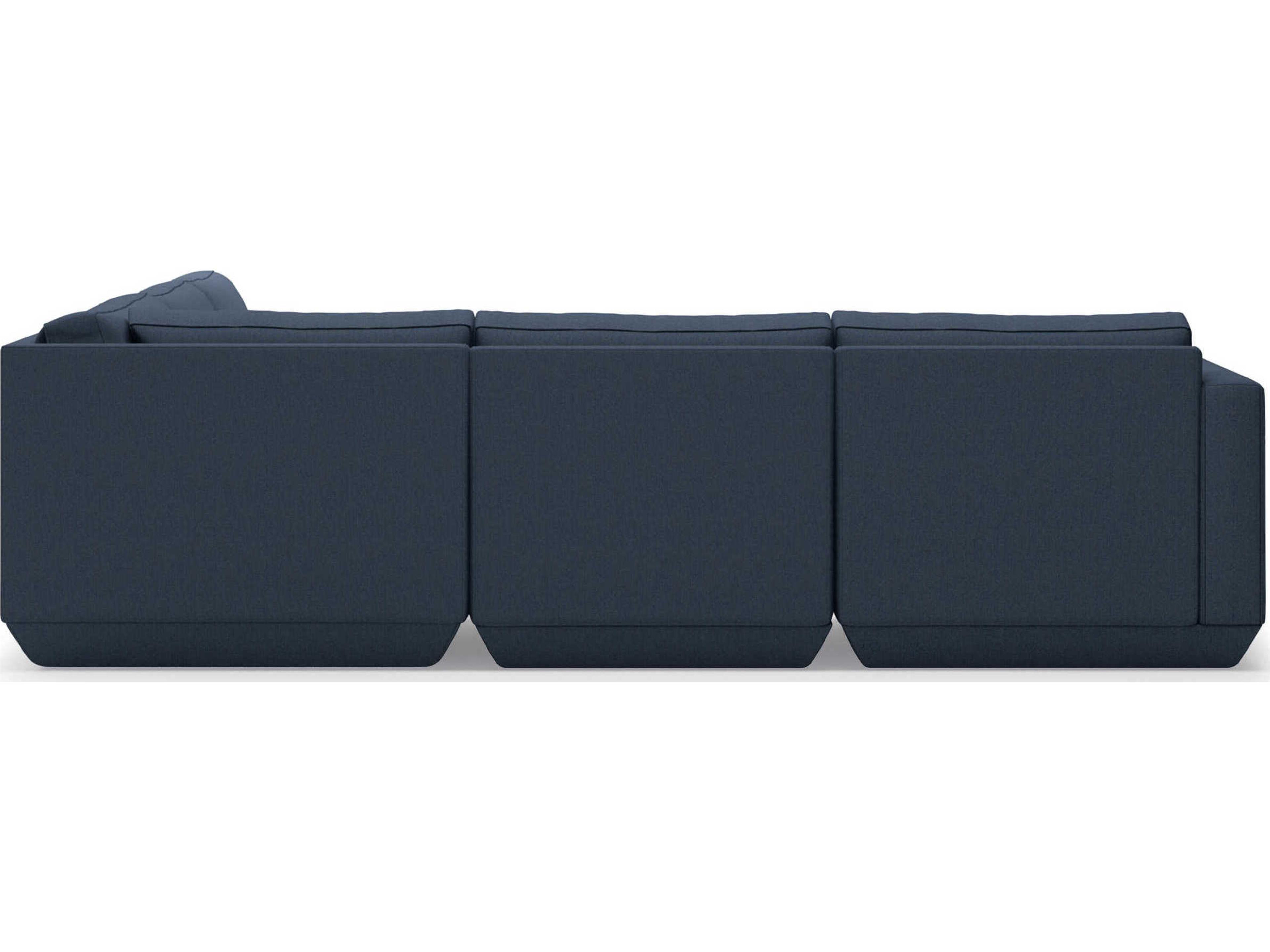 Gus* Modern Podium Blue Upholstered Sectional Sofa