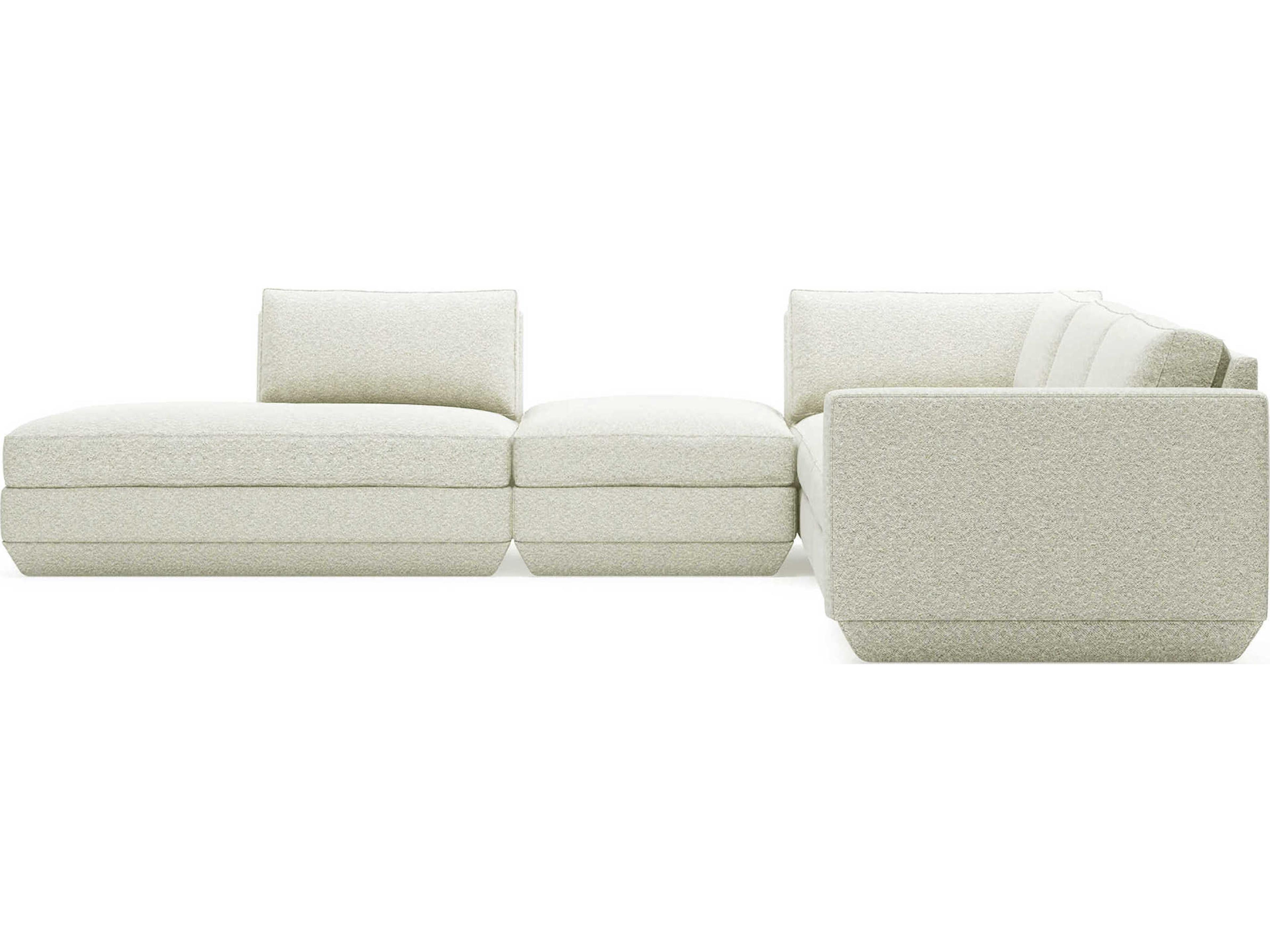 Gus* Modern Podium White Upholstered Sectional Sofa