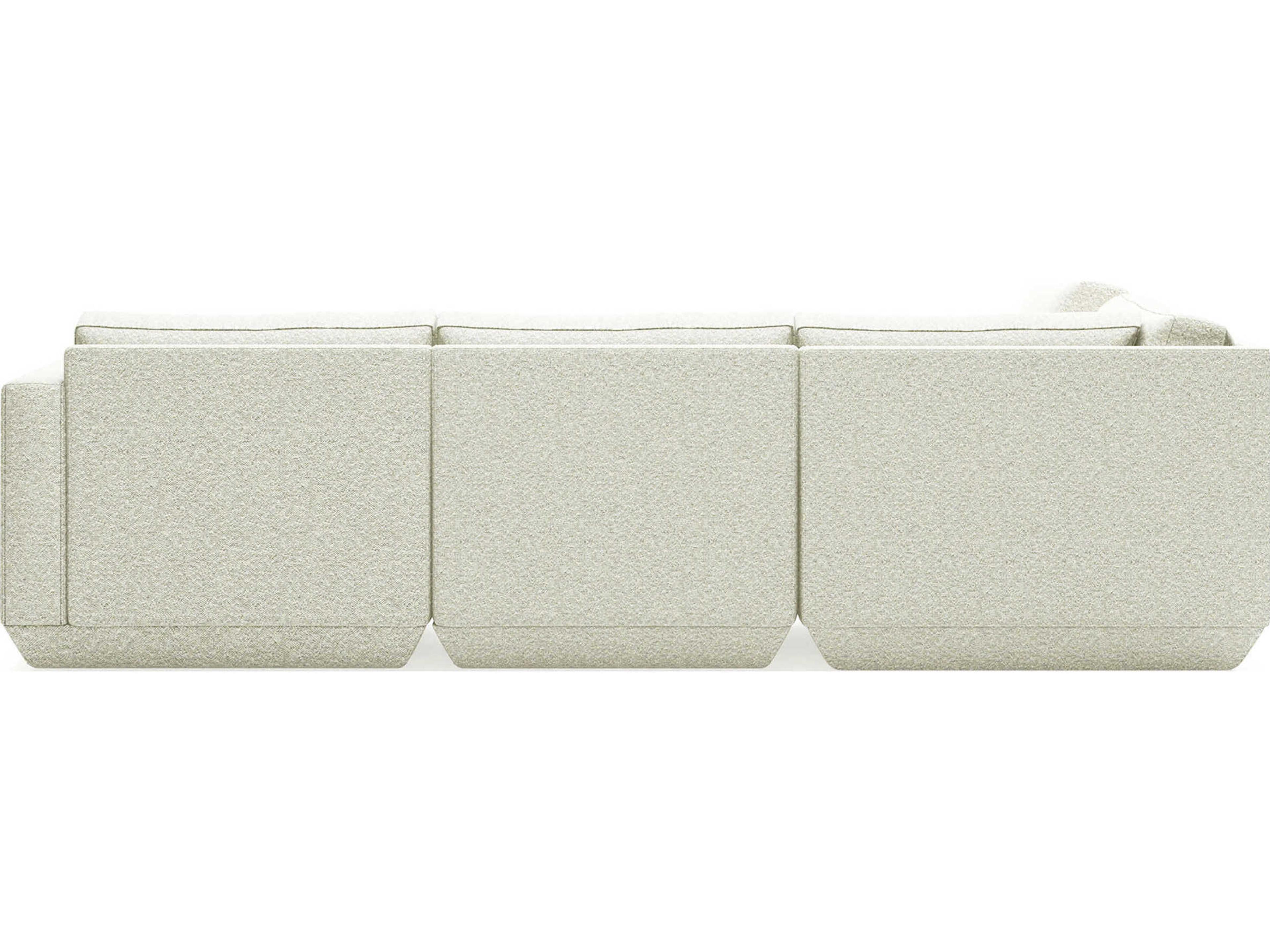Gus* Modern Podium White Upholstered Sectional Sofa