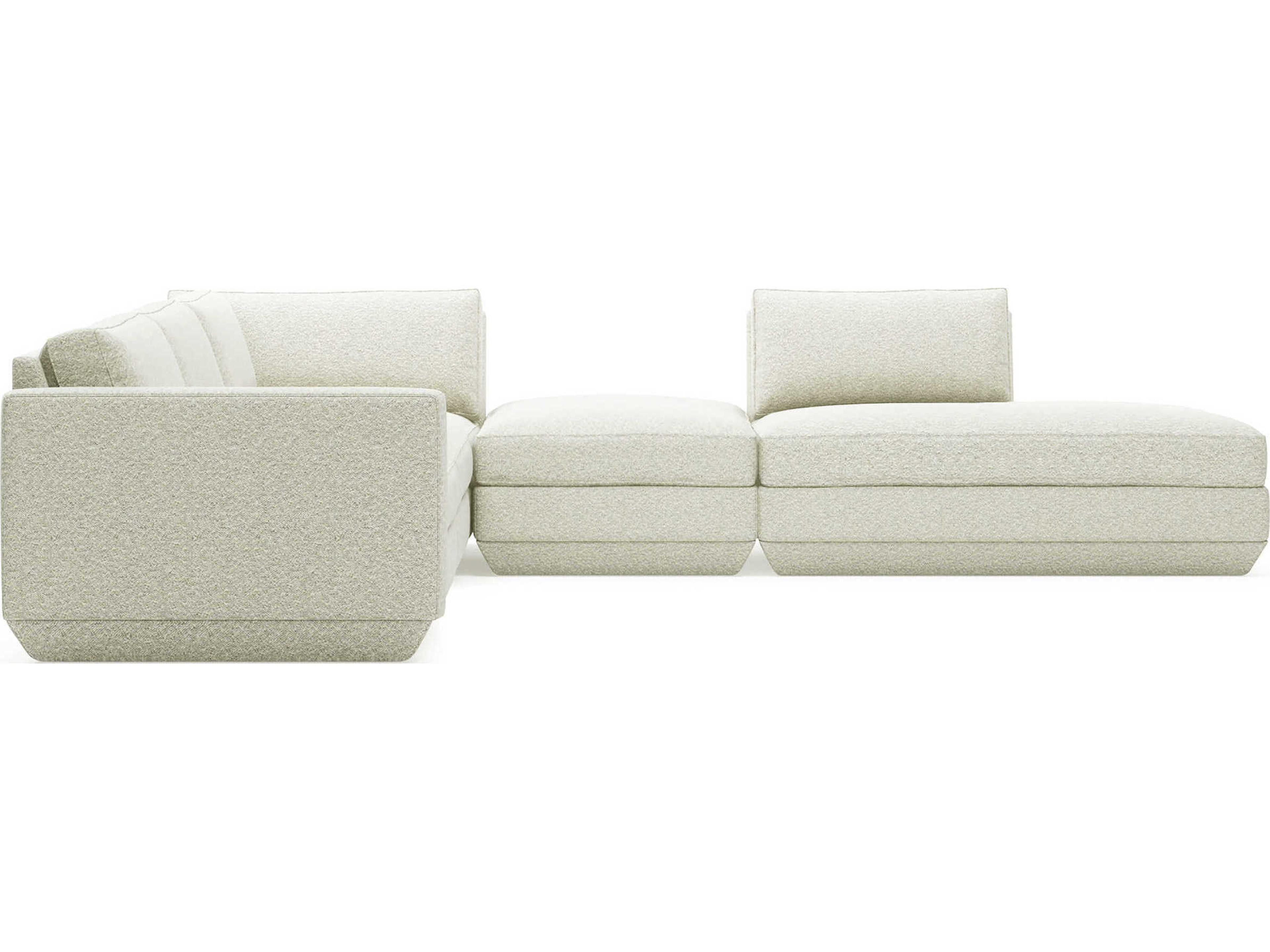 Gus* Modern Podium White Upholstered Sectional Sofa