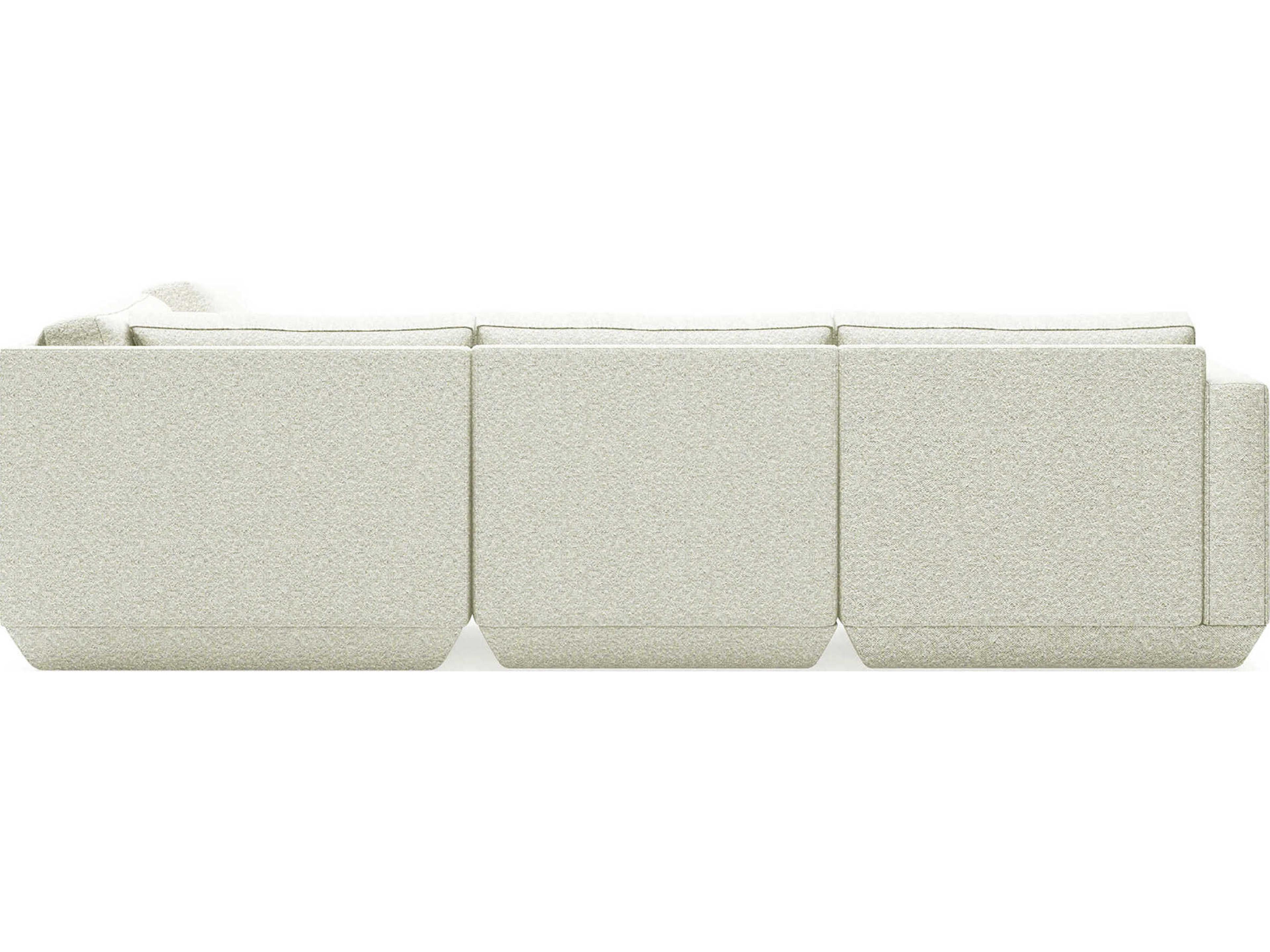 Gus* Modern Podium White Upholstered Sectional Sofa