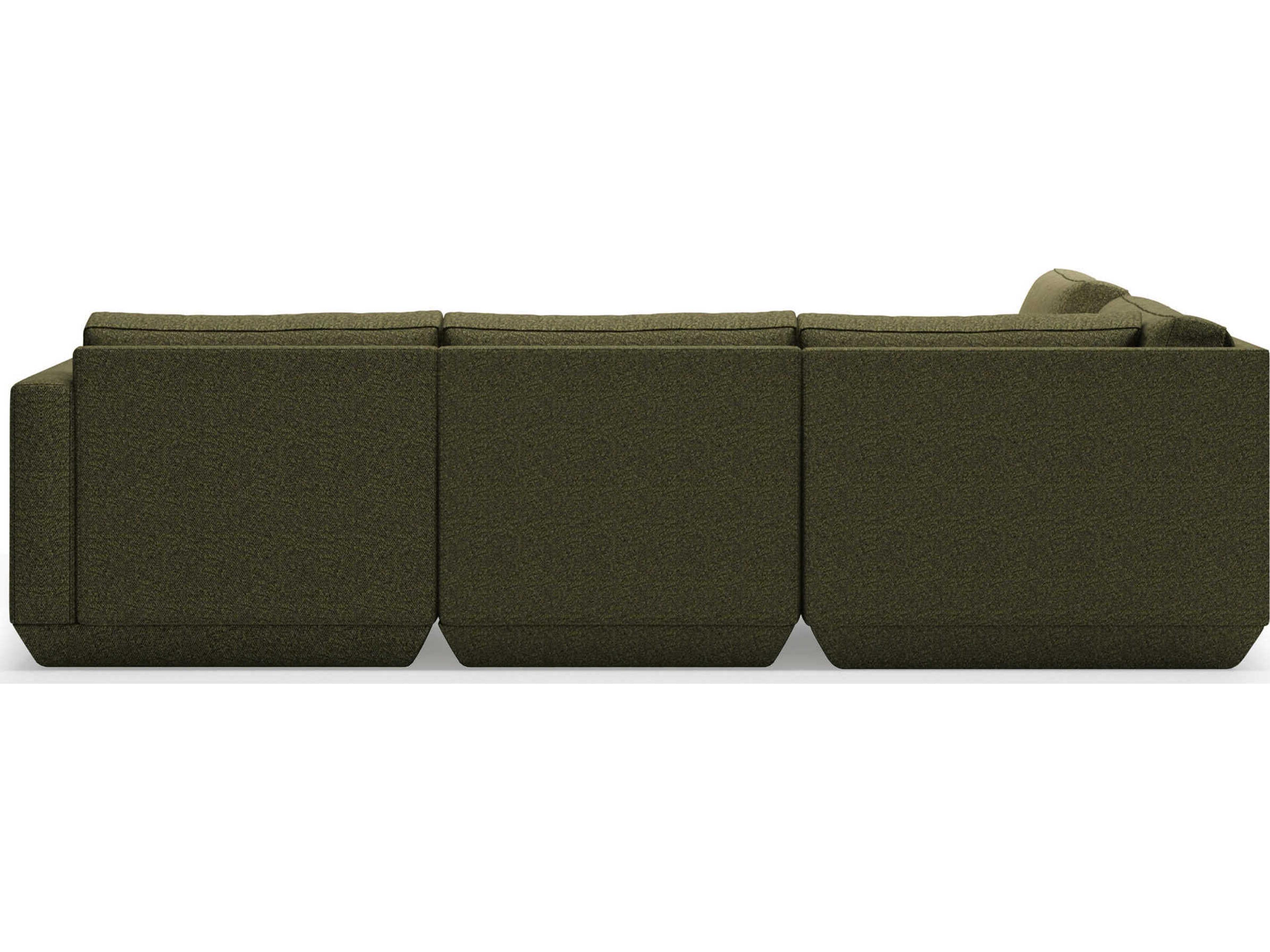 Gus* Modern Podium Green Upholstered Sectional Sofa