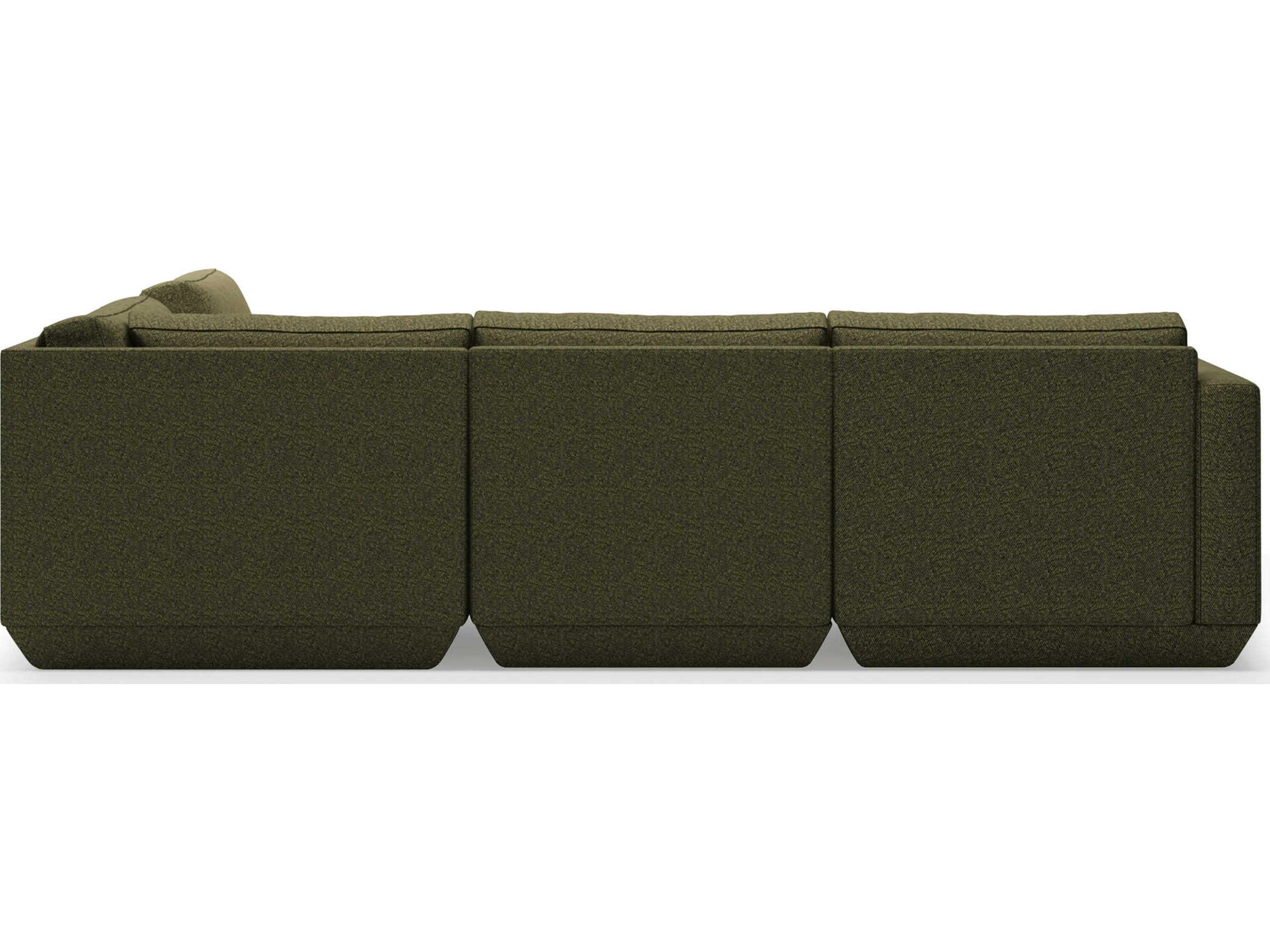 Gus* Modern Podium Green Upholstered Sectional Sofa