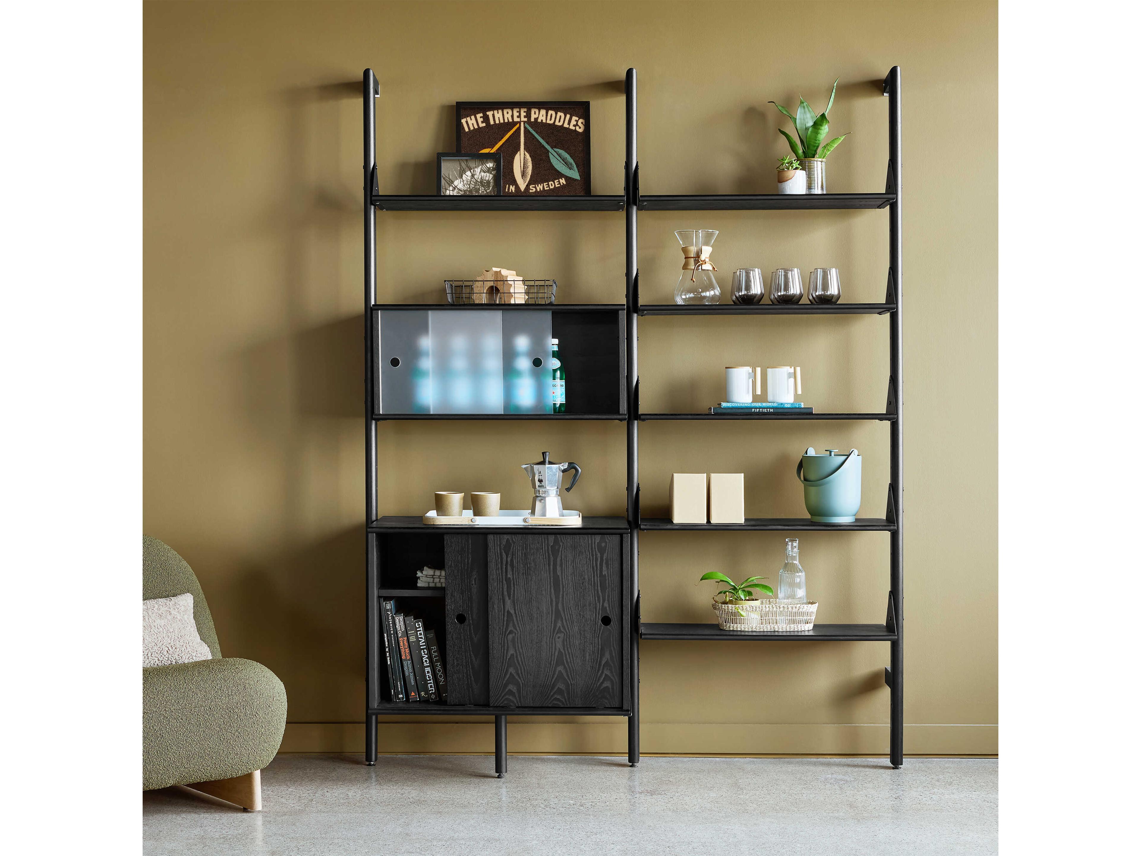 Gus* Modern Branch Black Bookcase