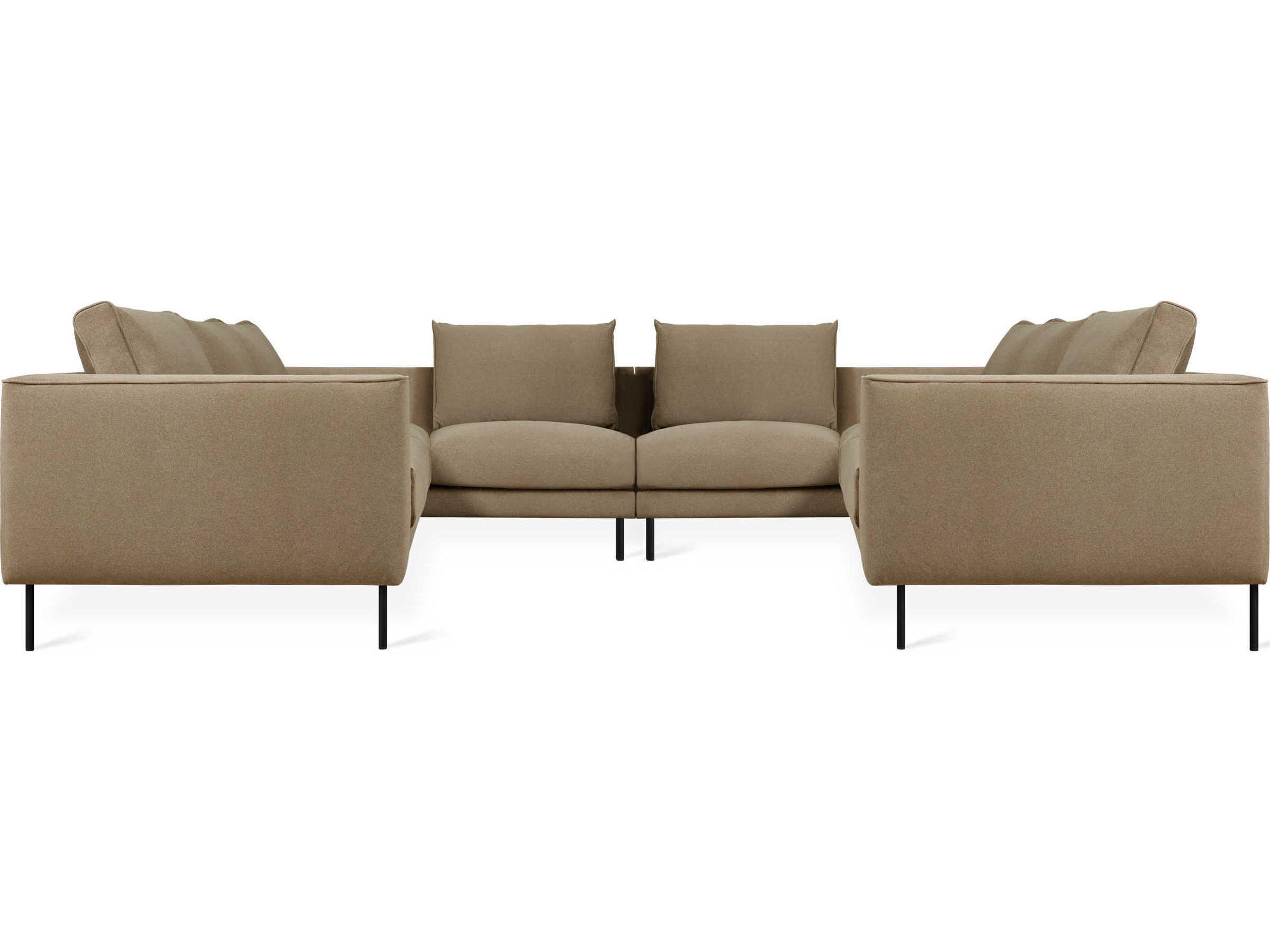 Renfrew Black Upholstered Sectional Sofa