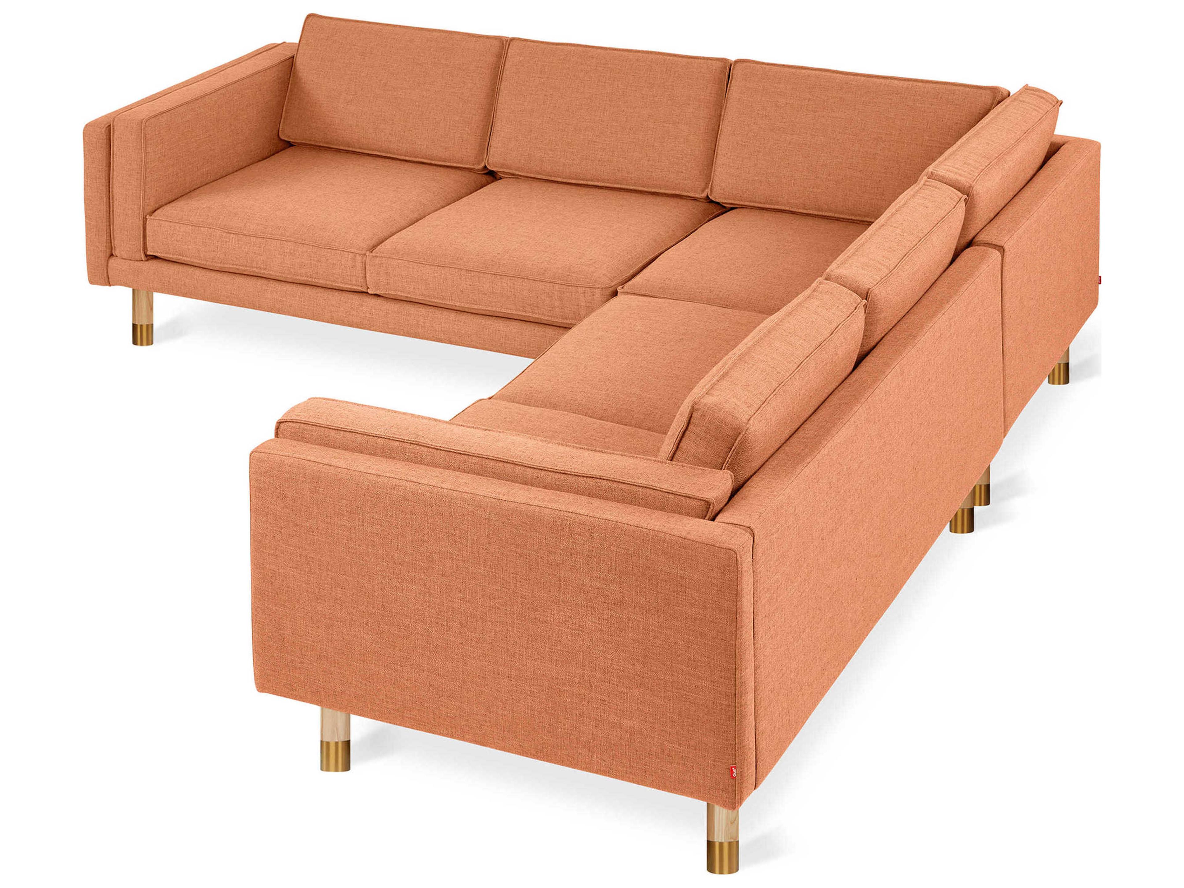 Gus* Modern Augusta Orange Upholstered Sectional Sofa