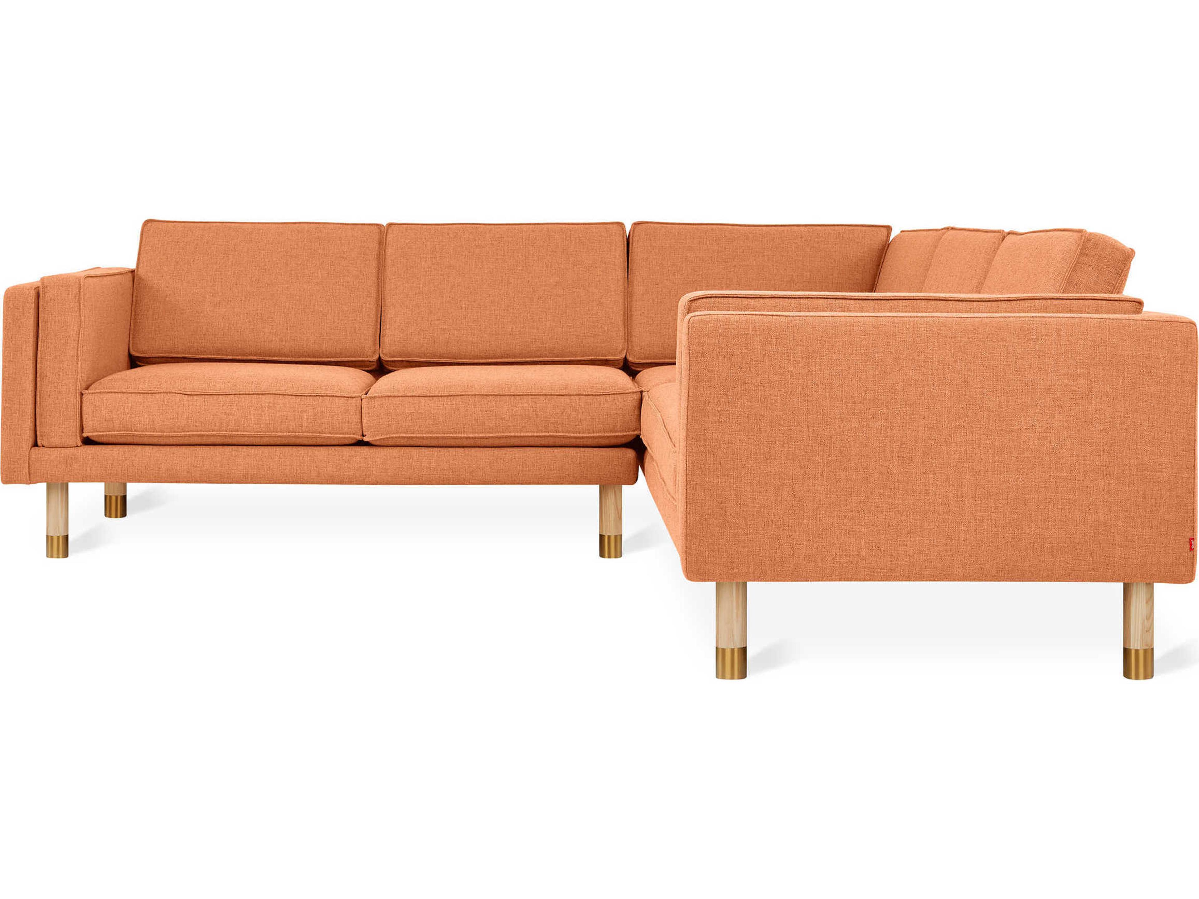 Gus* Modern Augusta Orange Upholstered Sectional Sofa