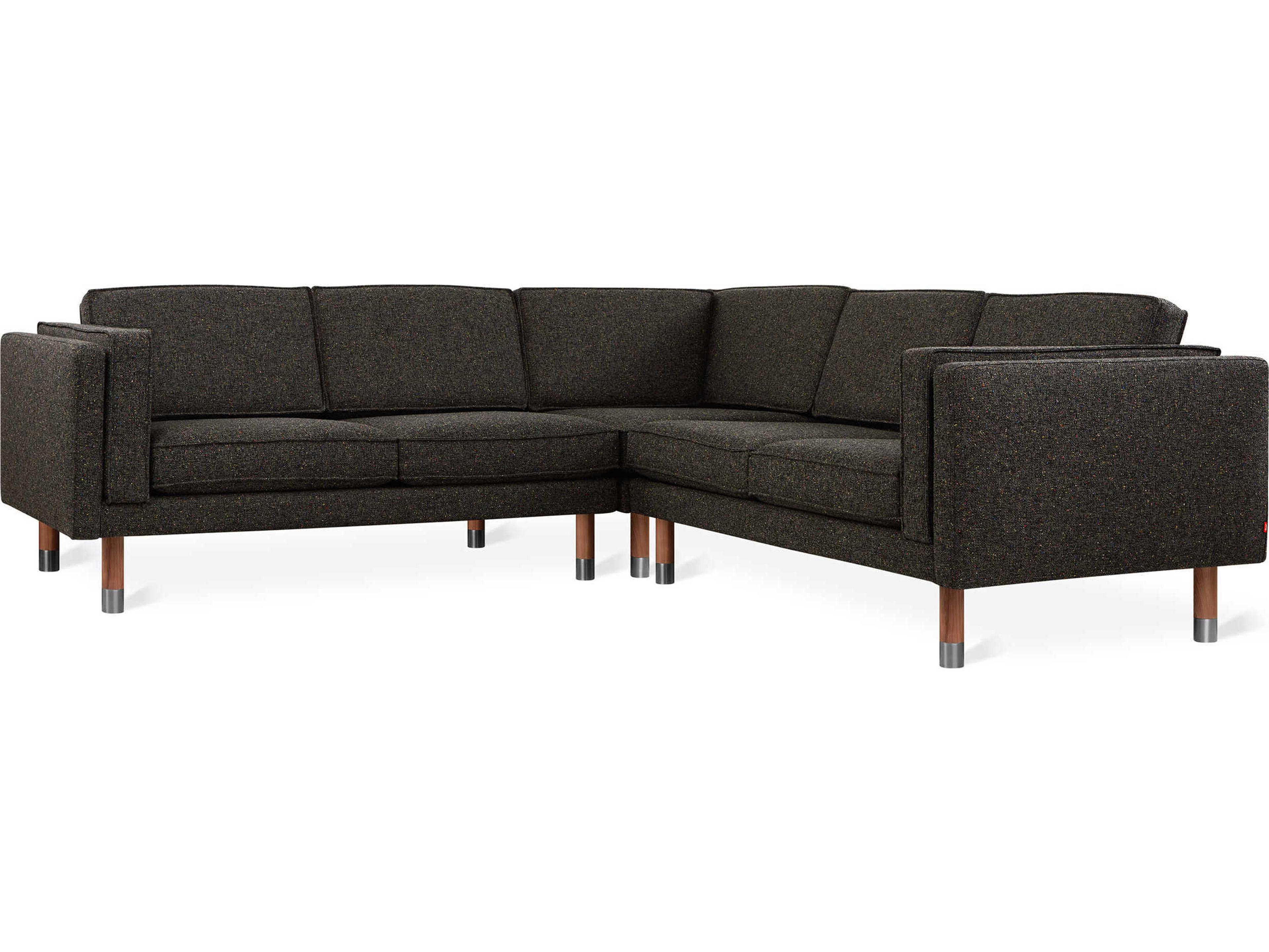 Augusta Black Upholstered Sectional Sofa