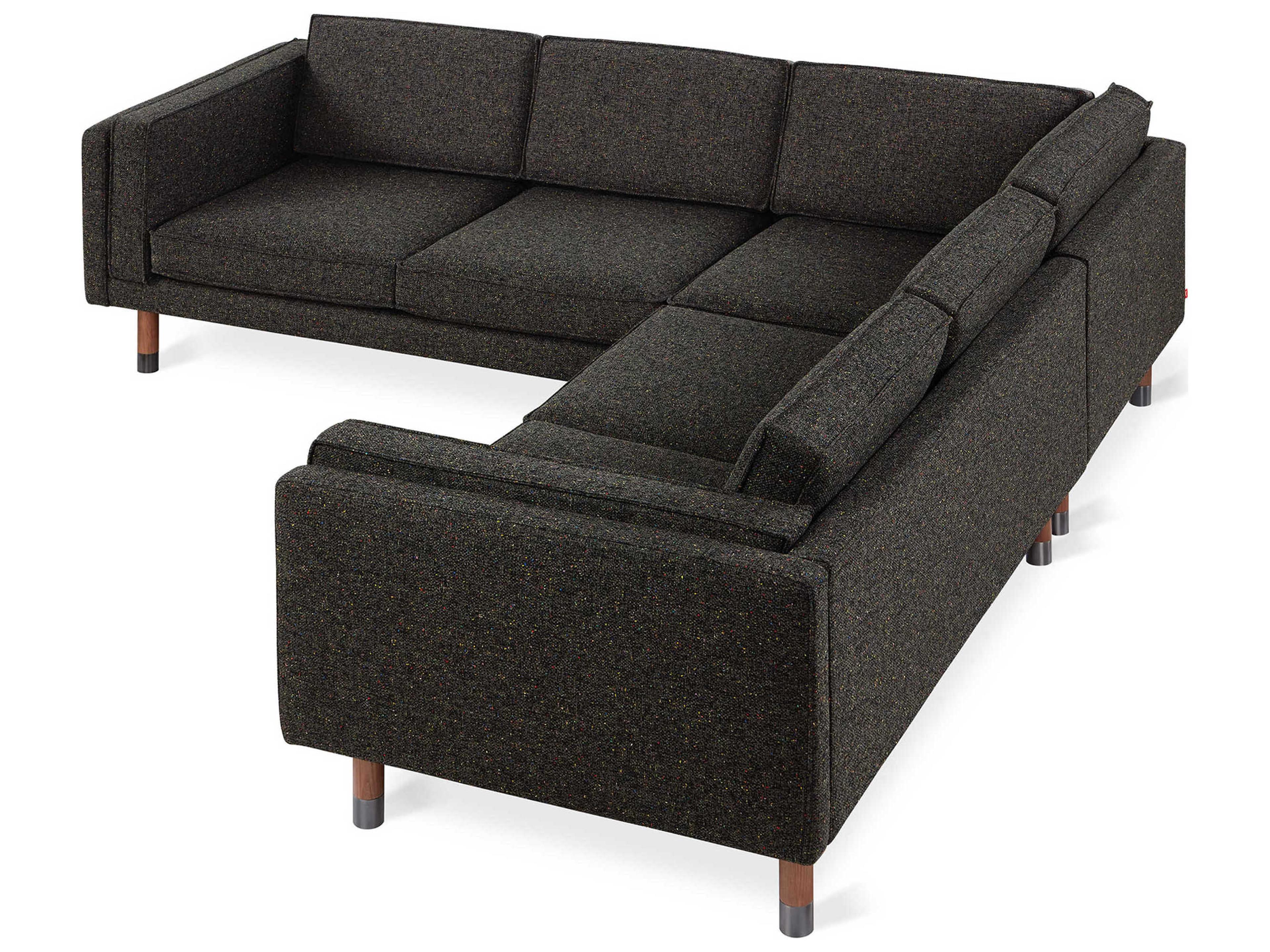 Gus* Modern Augusta Black Upholstered Sectional Sofa