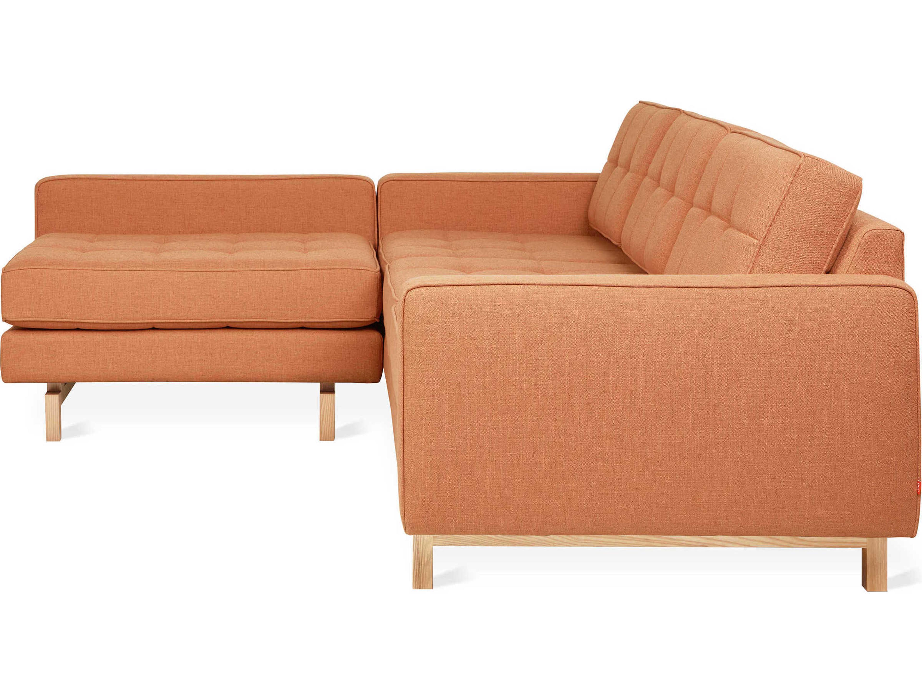 Gus* Modern Jane-2 Orange Upholstered Sectional Sofa