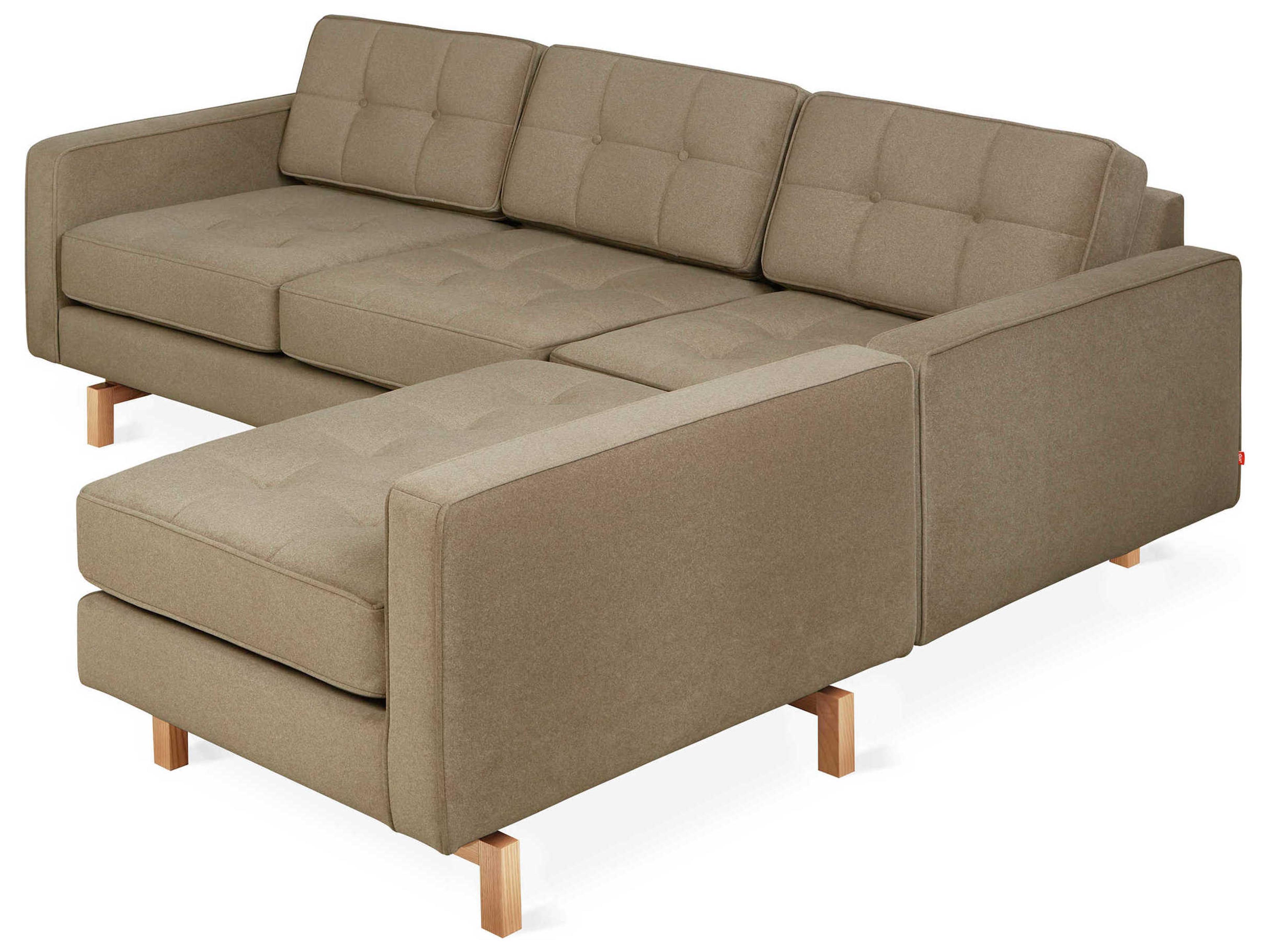 Gus* Modern Jane-2 Green Upholstered Sectional Sofa