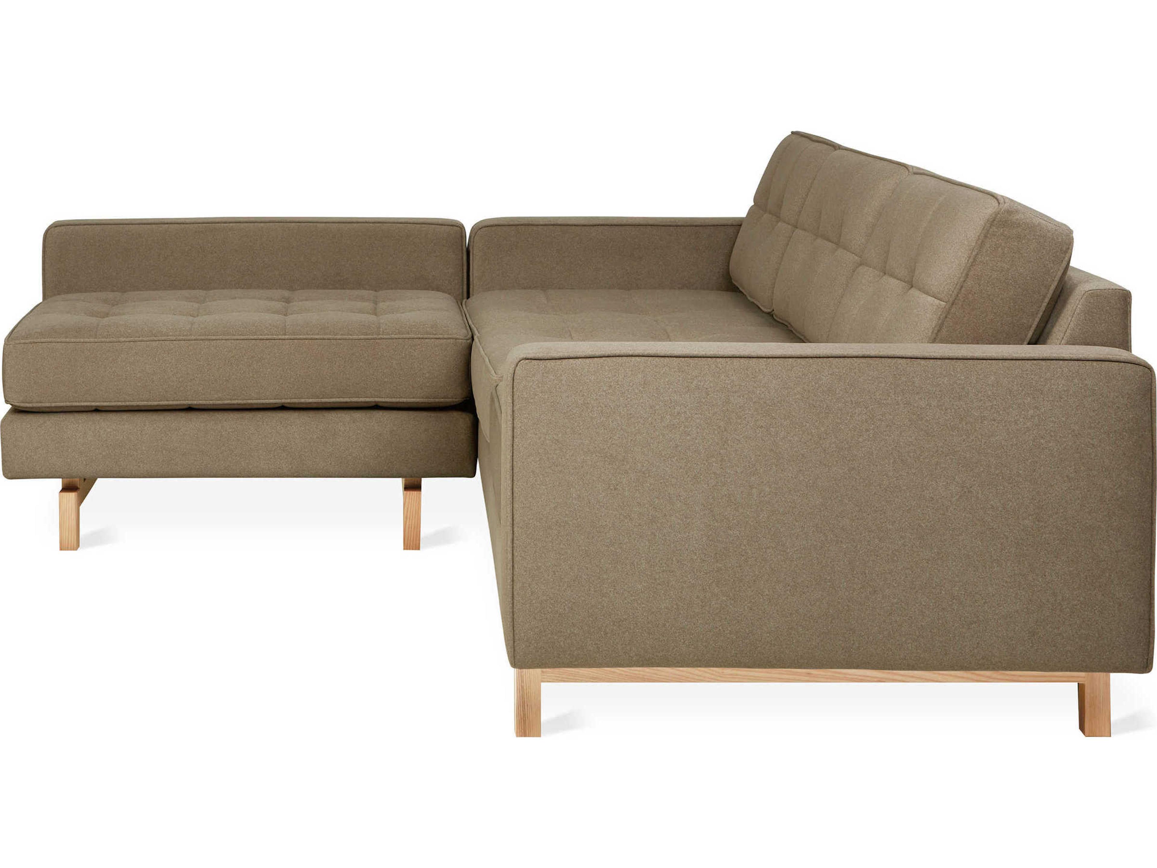 Gus* Modern Jane-2 Green Upholstered Sectional Sofa