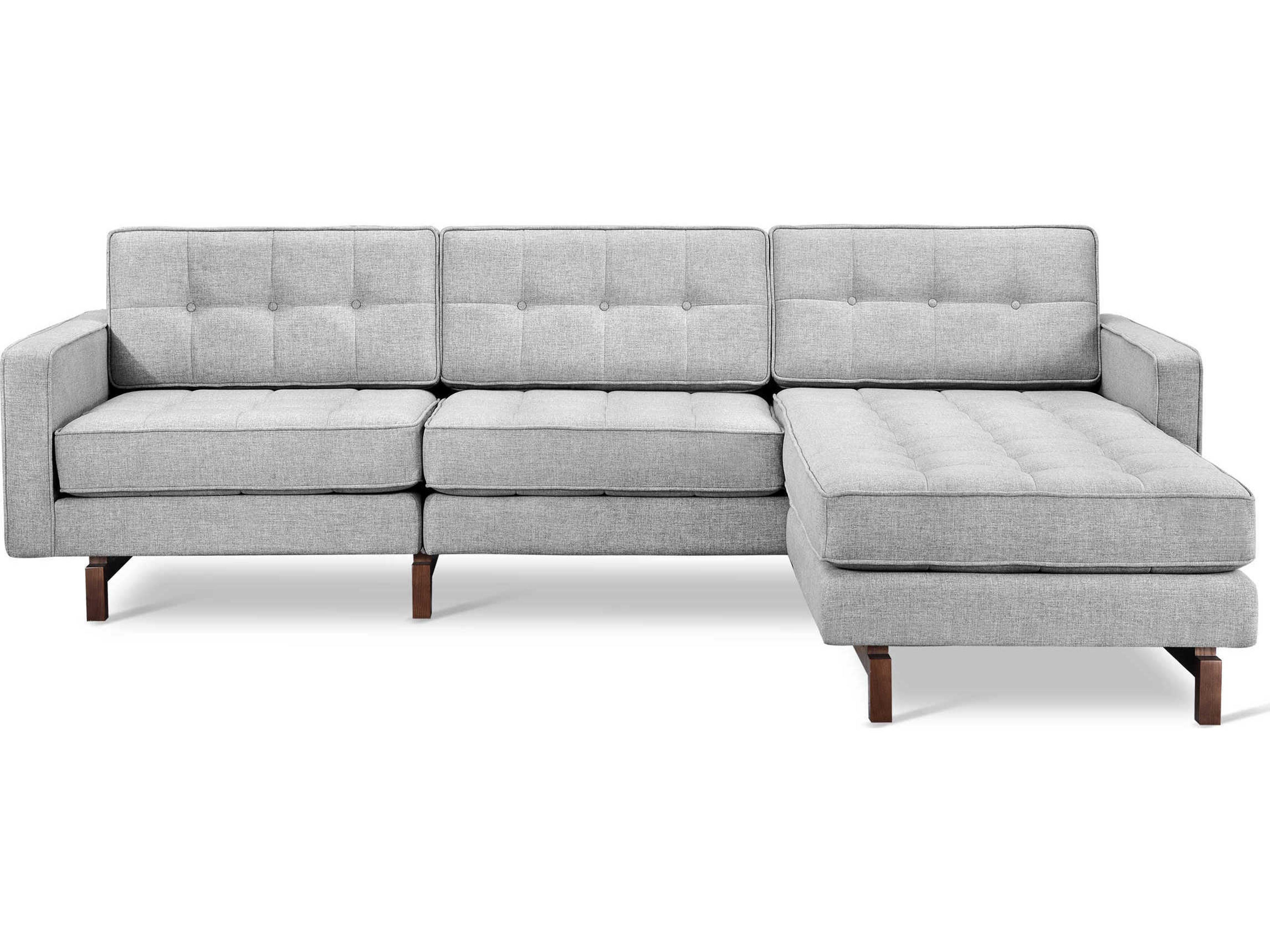 Gus* Modern Jane Tufted Brown Upholstered Sectional Sofa