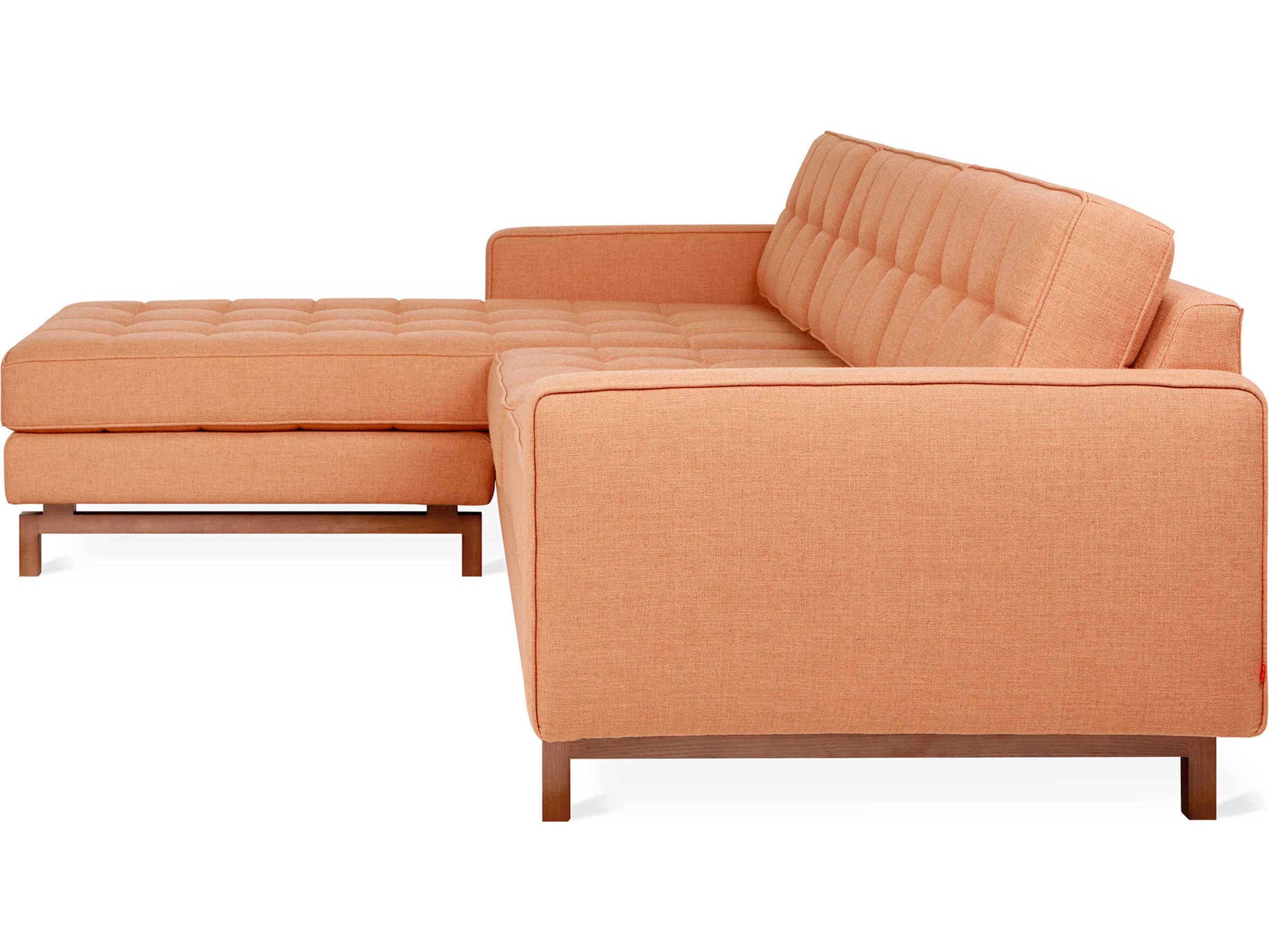Gus* Modern Jane-2 Orange Upholstered Sectional Sofa